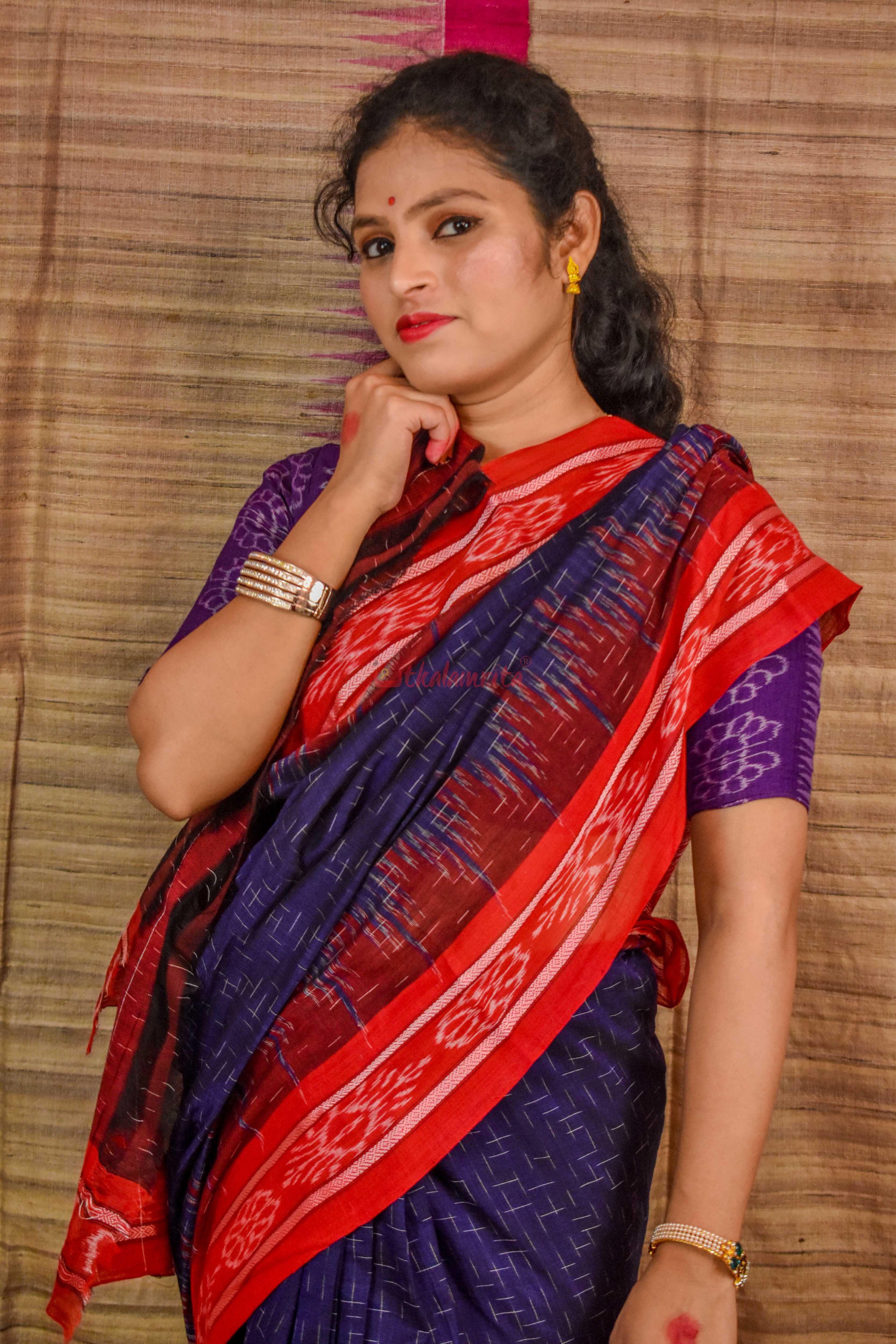 Navy Blue Red Jharana