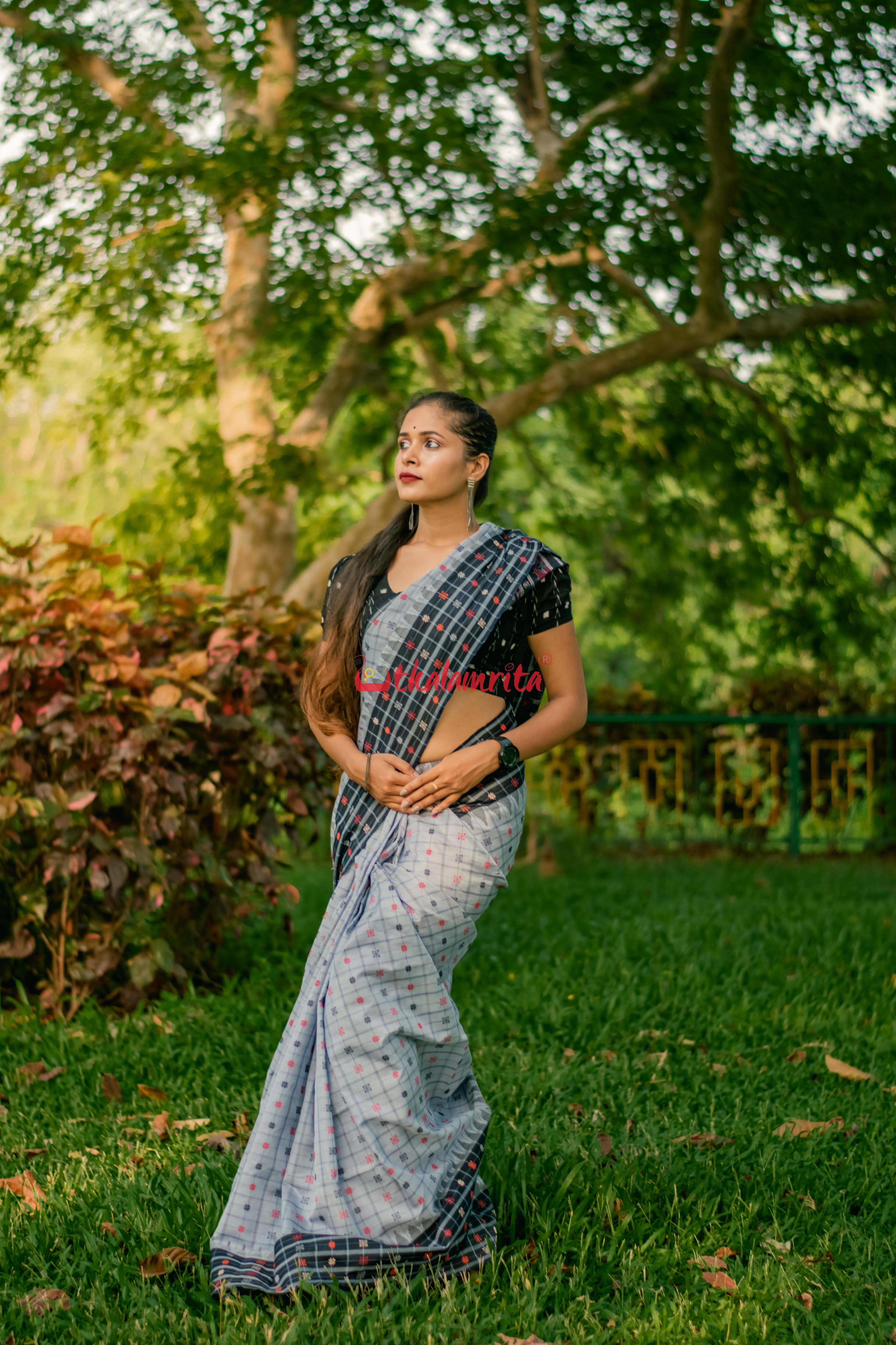 Grey AsmaanTara Phoda Kumbha Sico Saree