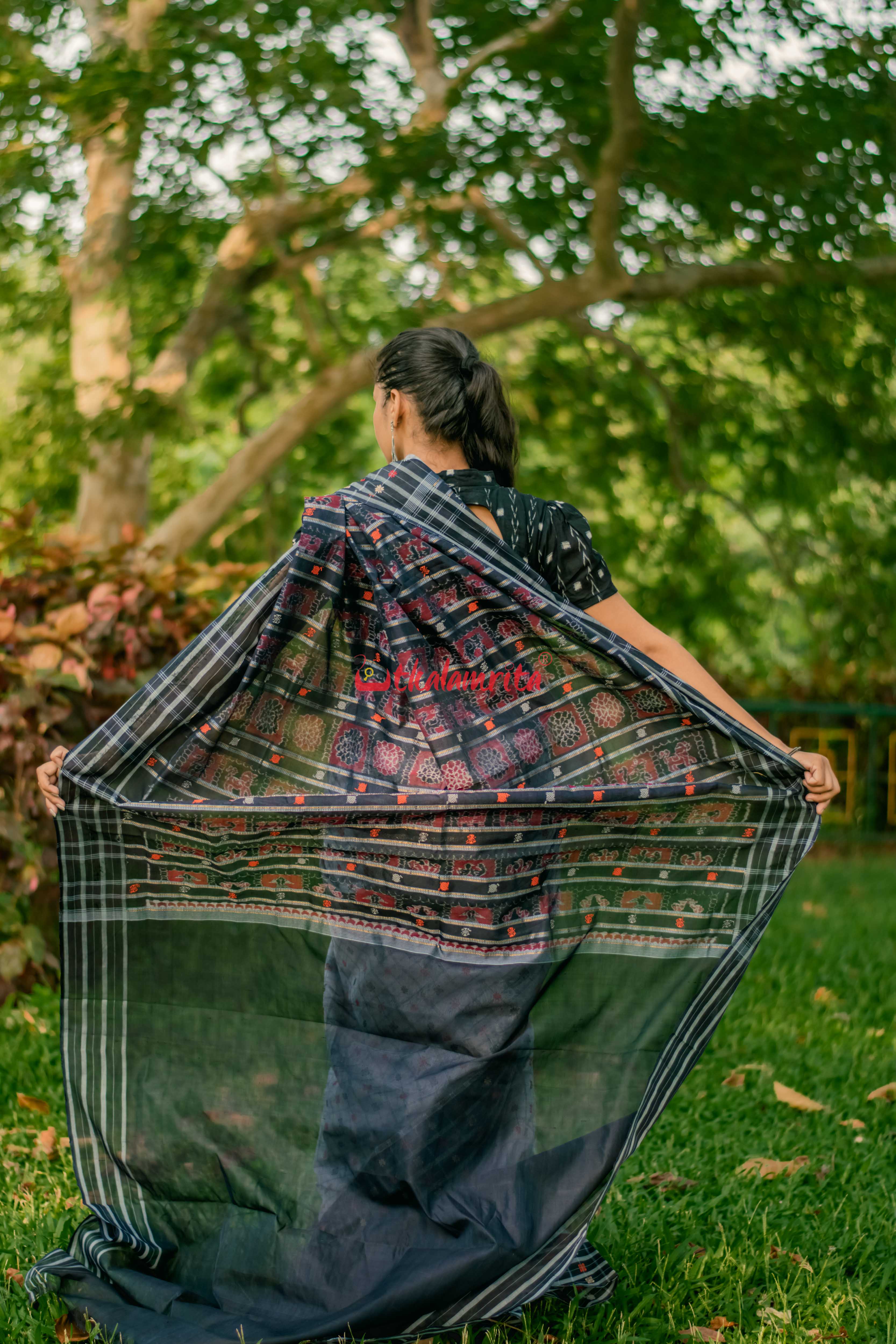 Grey AsmaanTara Phoda Kumbha Sico Saree