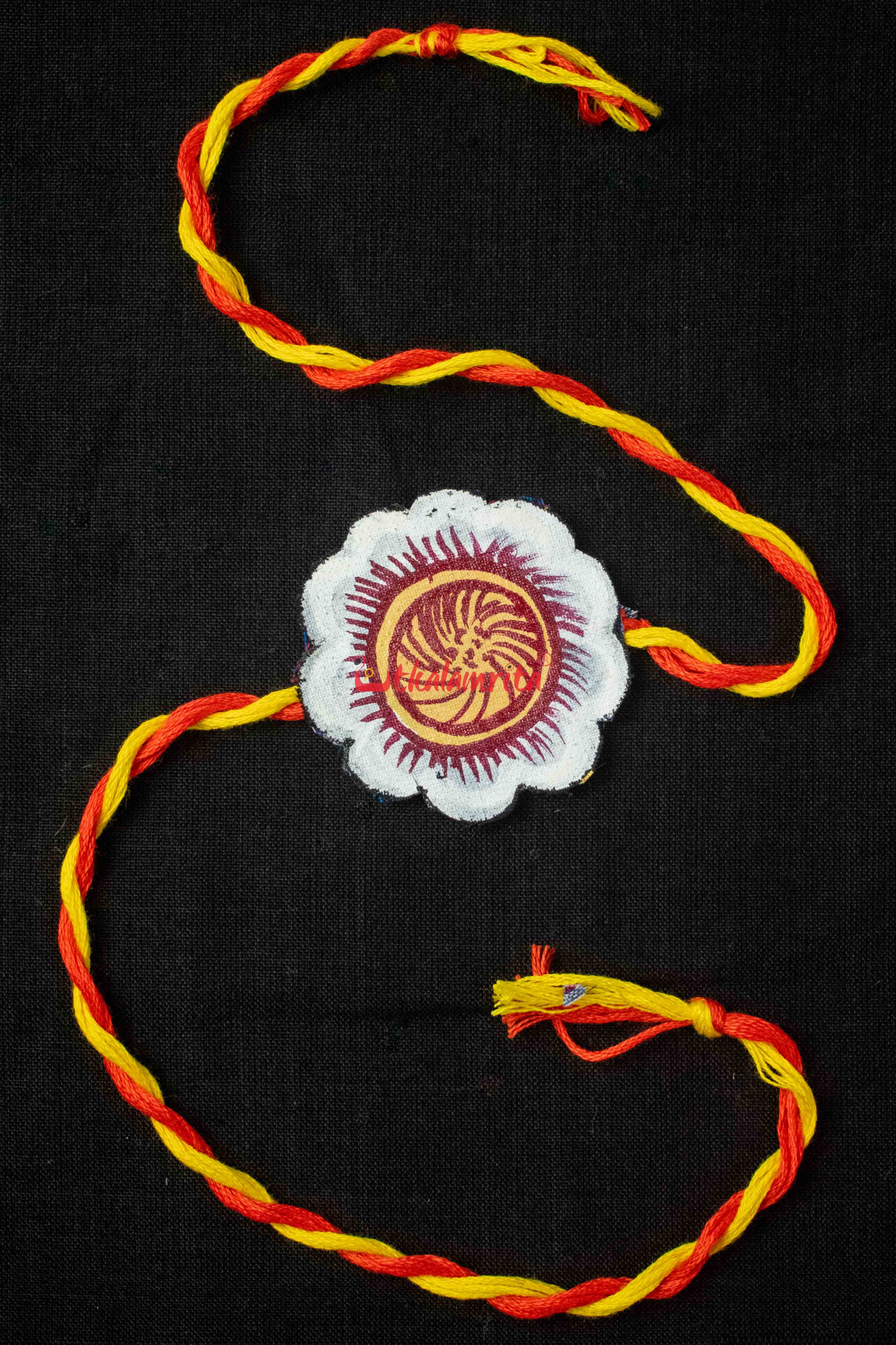 Round Flower Pattachitra Rakhi