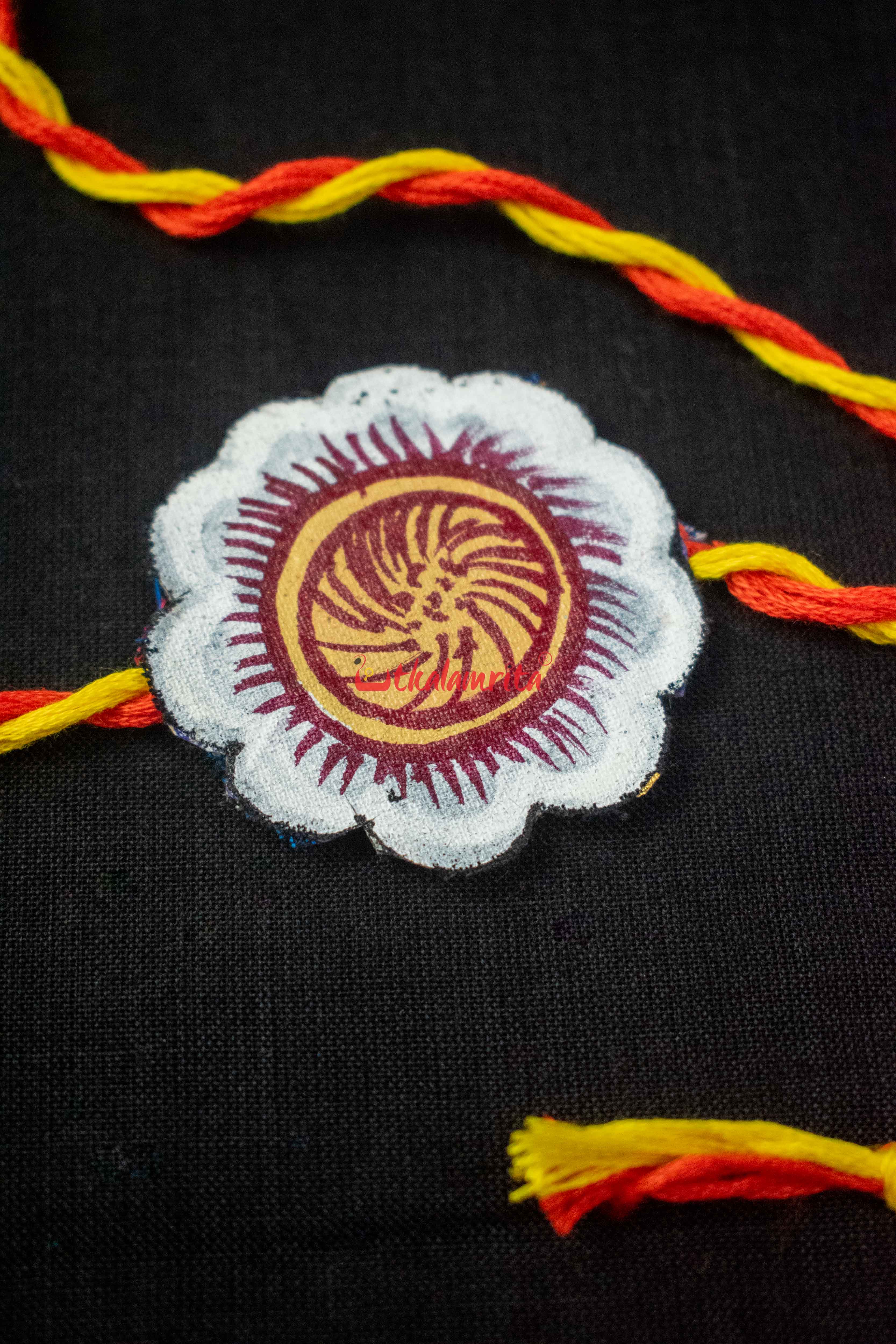 Round Flower Pattachitra Rakhi