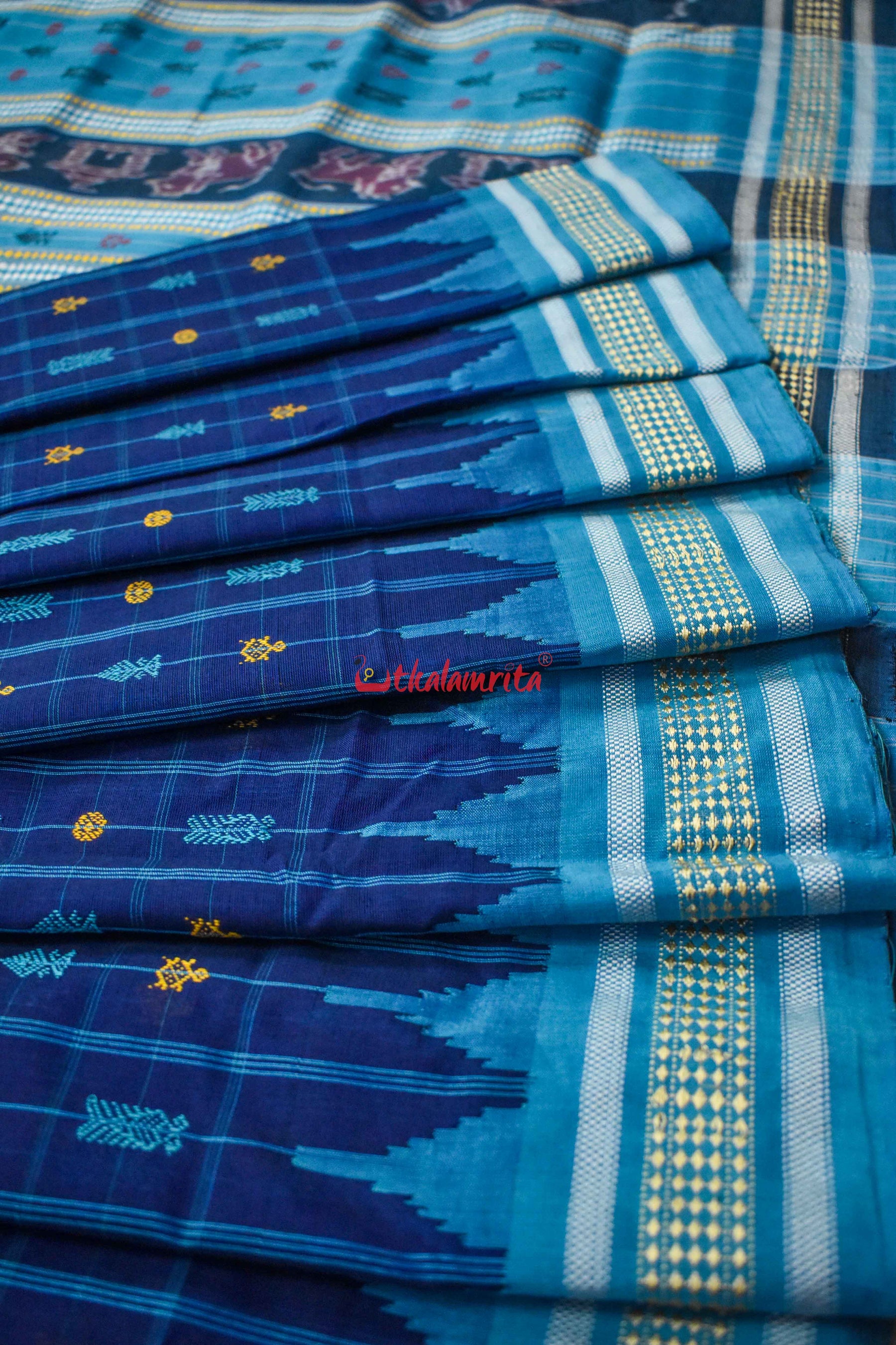 Midnight Hazar Buti Cotton Saree