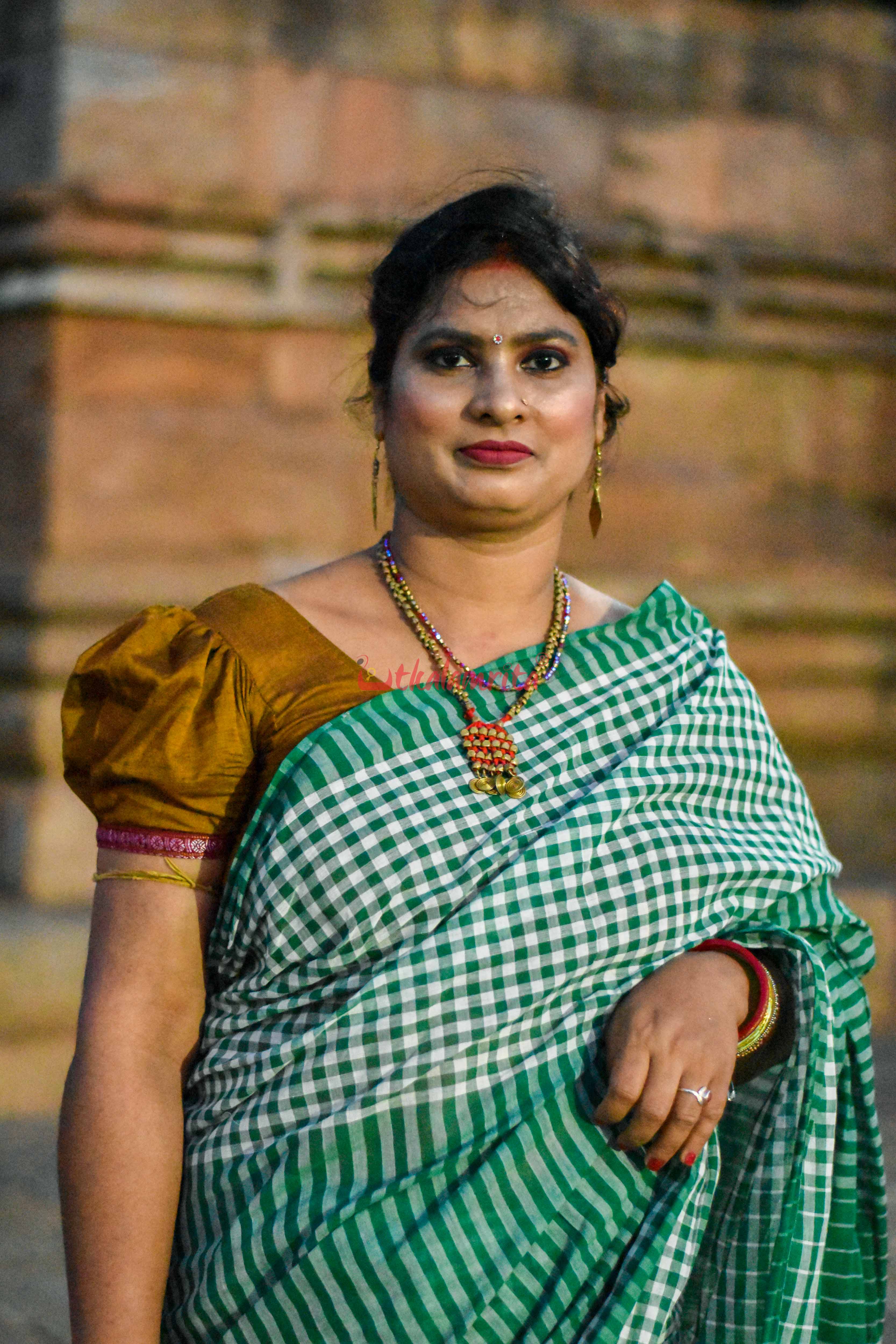 Eco-Friendly Check Check Saree
