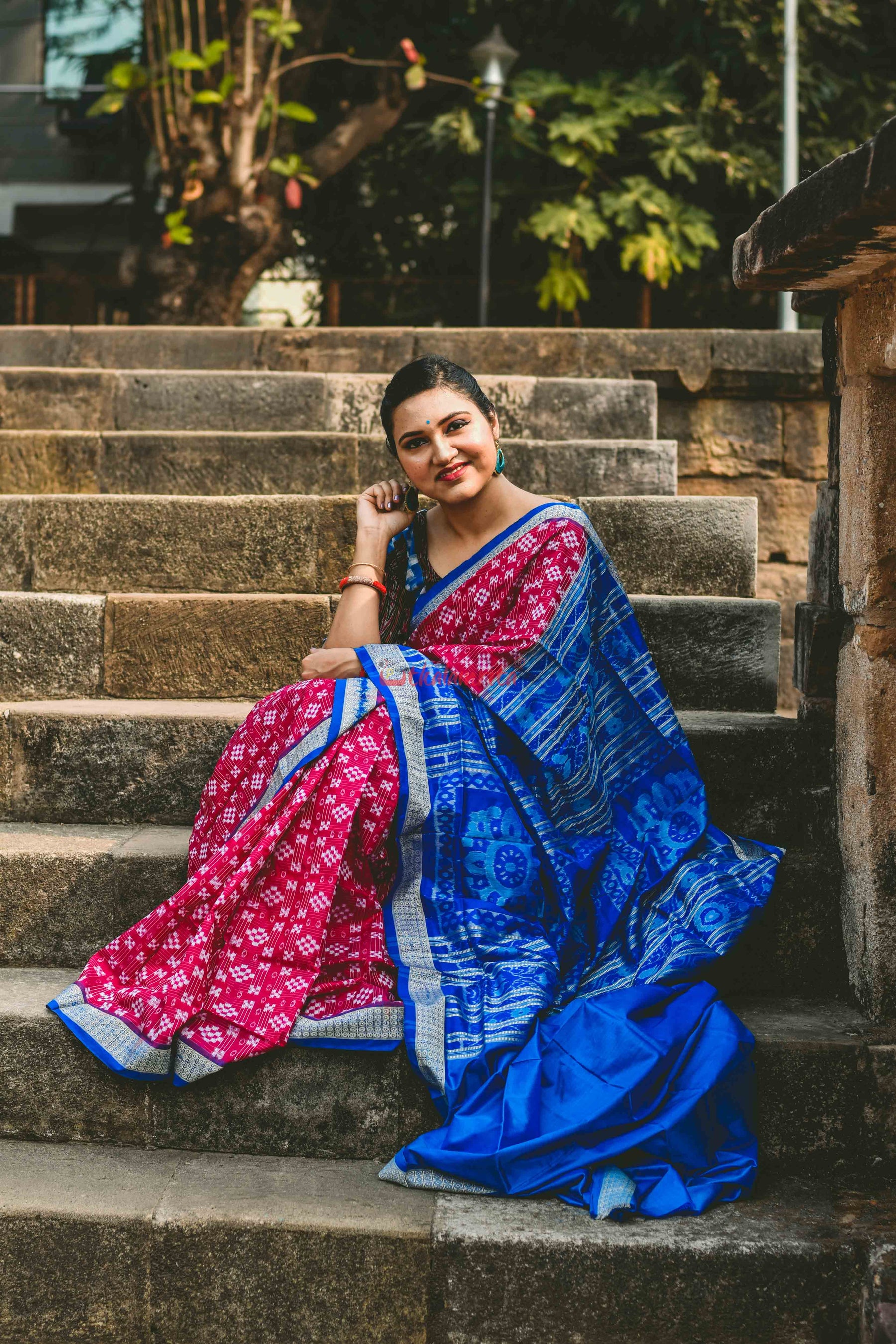 45 Kuthi Pink Pasapali Silk Saree