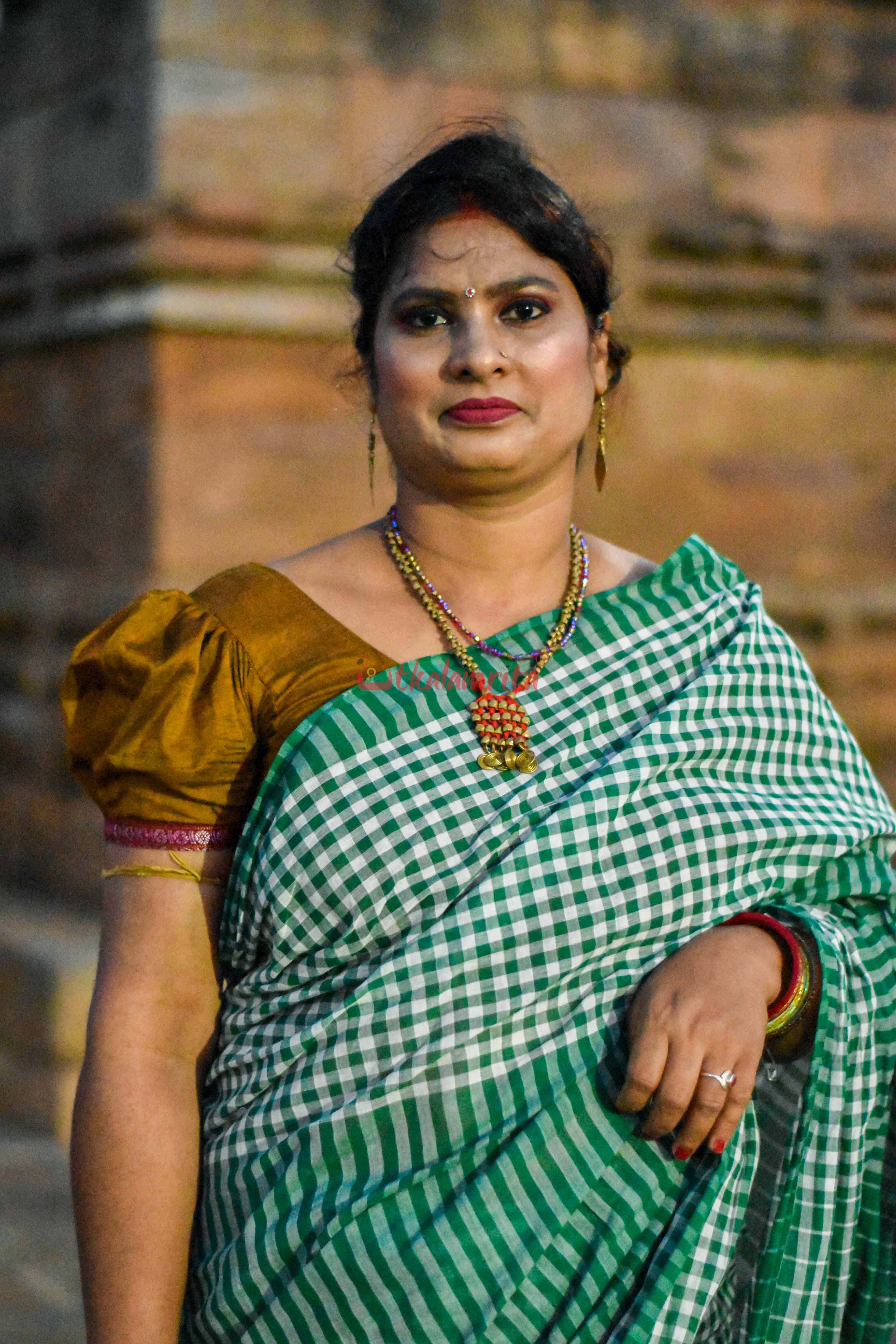 Eco-Friendly Check Check Saree