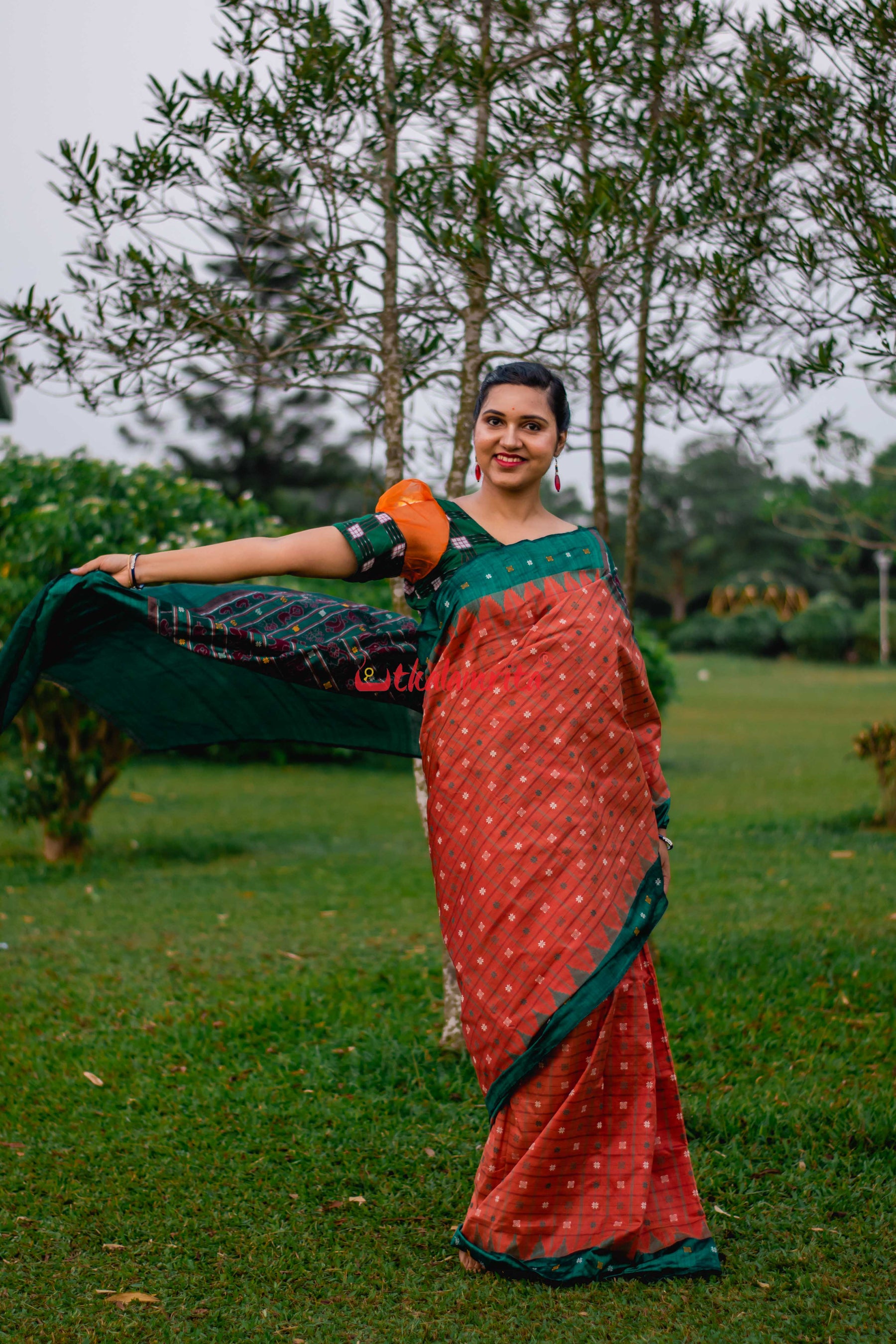 Rusty Sico Bapta Silk Saree