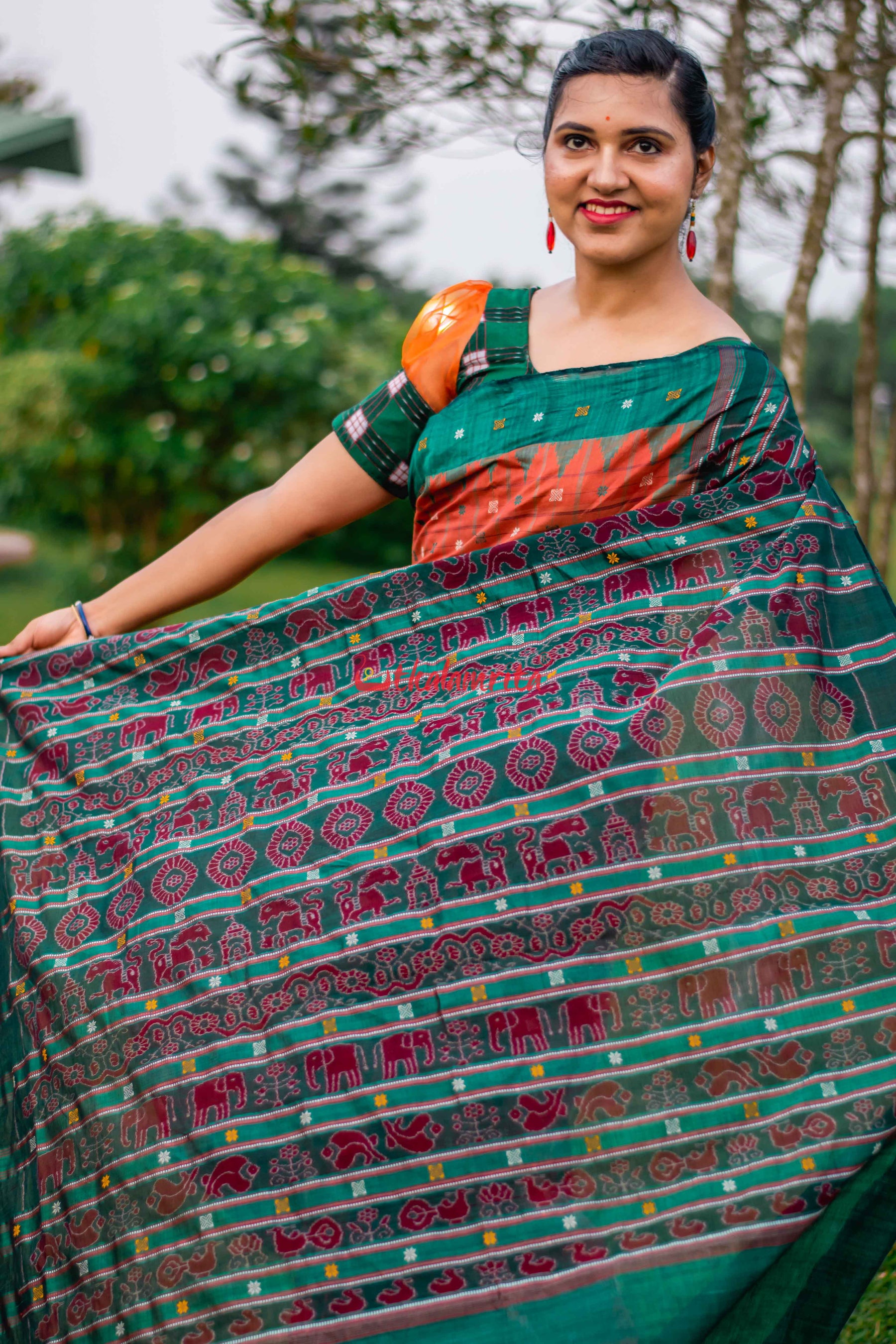Rusty Sico Bapta Silk Saree