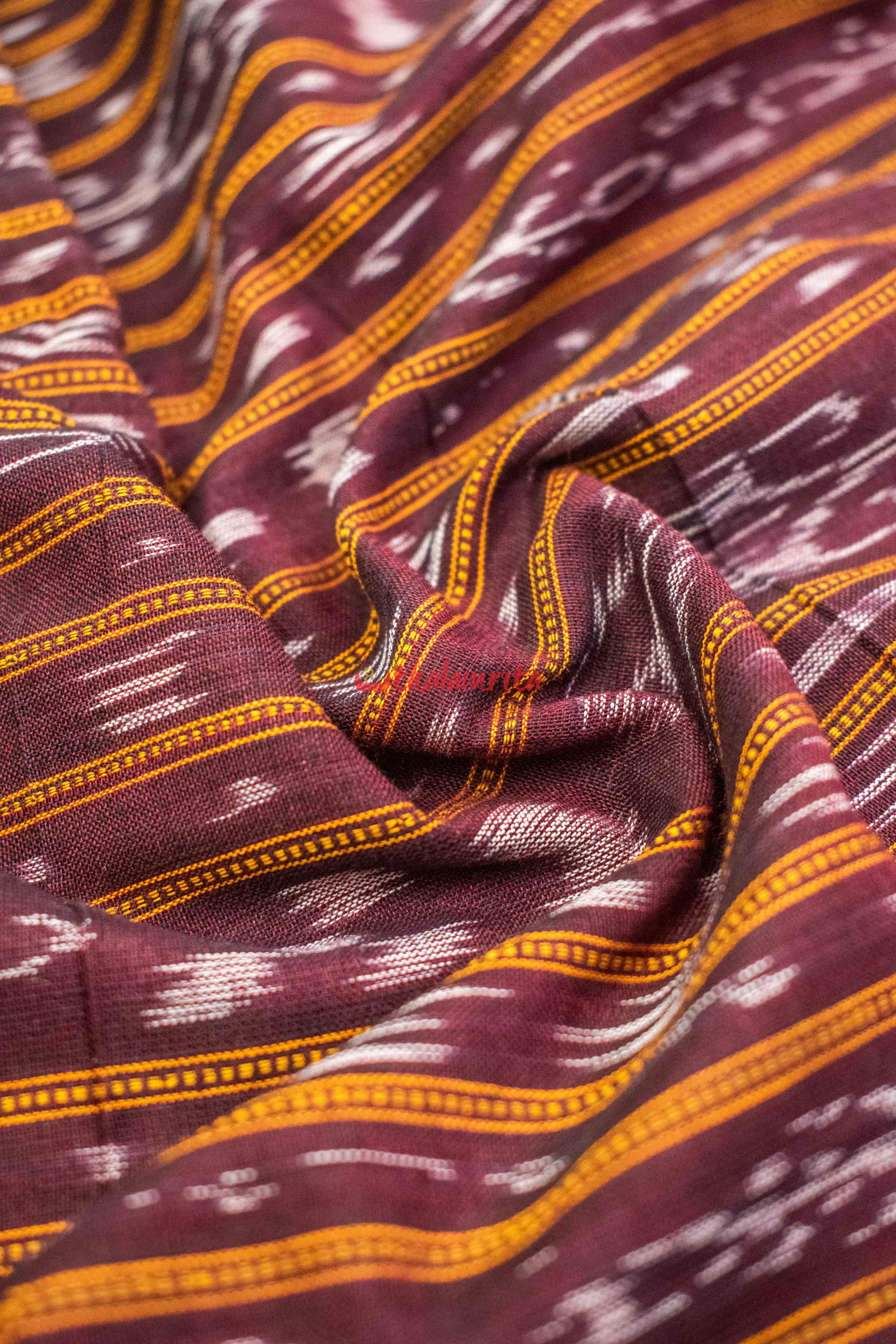 Maroon Grey Ikat Dress Set
