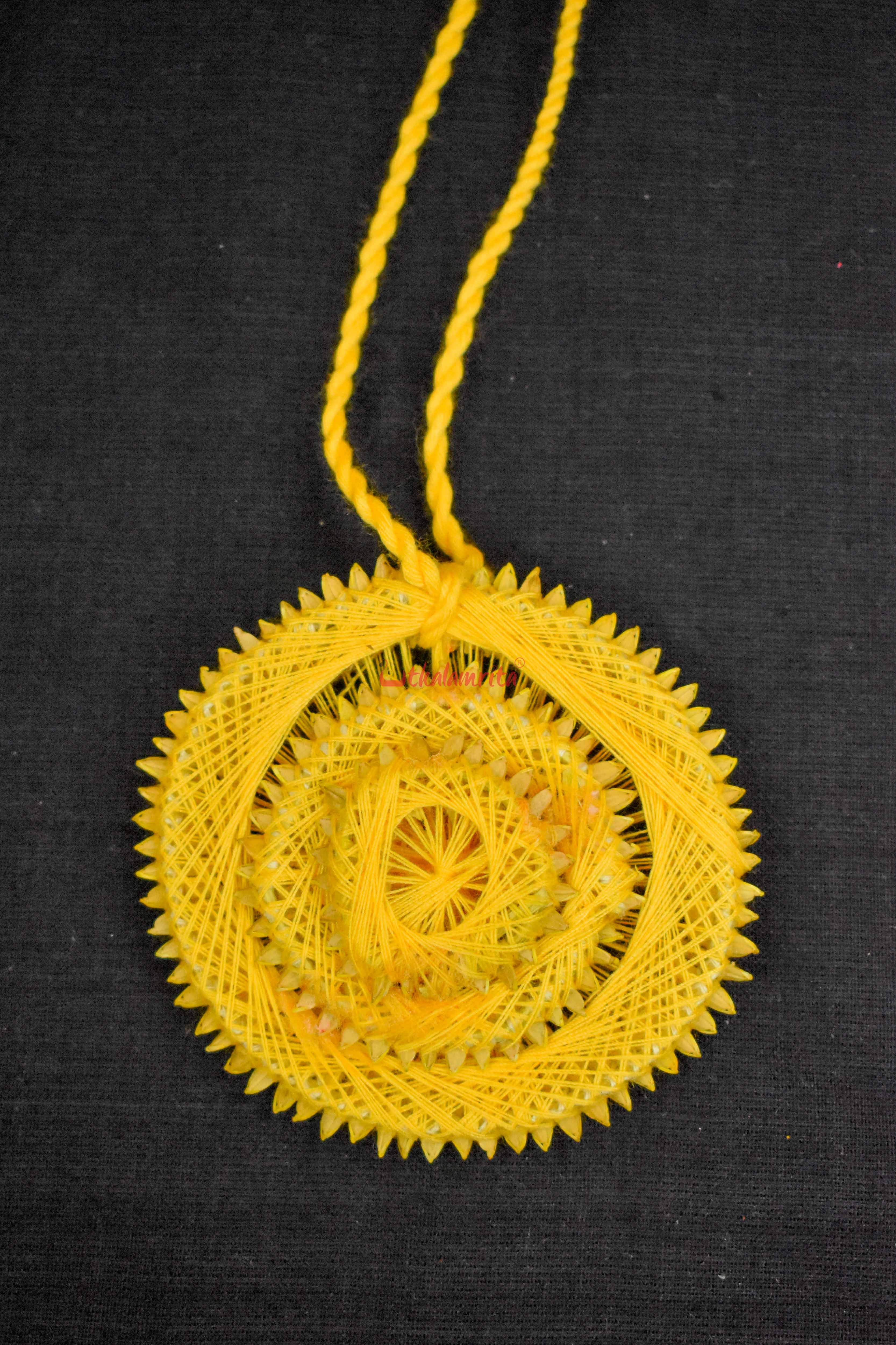 Yellow Round Paddy Locket