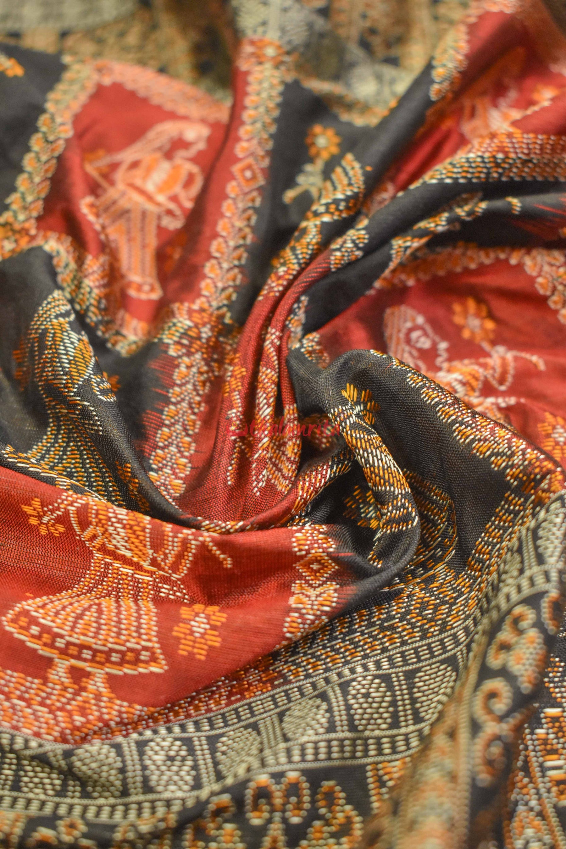 Mustard Double Border Doll Bomkai Silk
