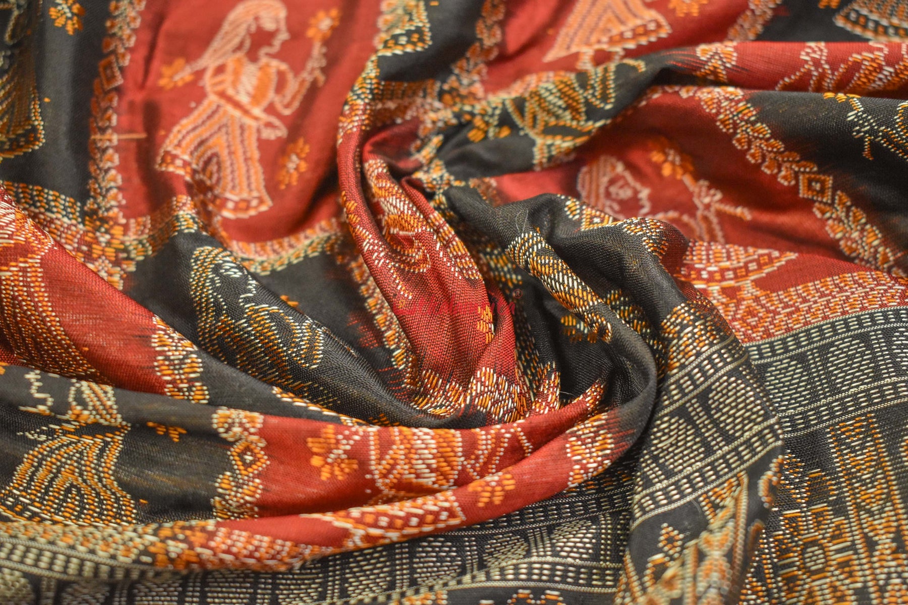 Mustard Double Border Doll Bomkai Silk