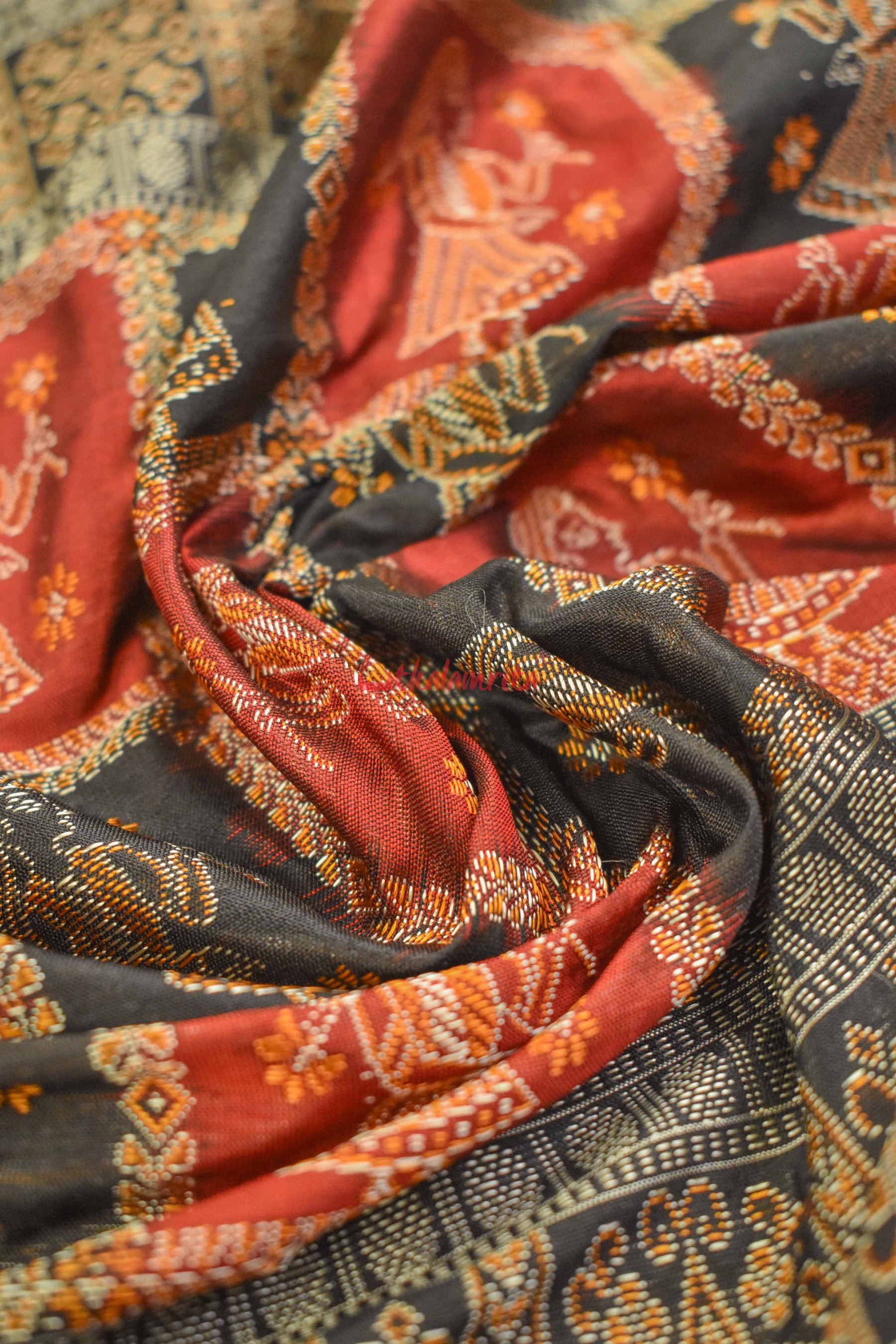 Mustard Double Border Doll Bomkai Silk