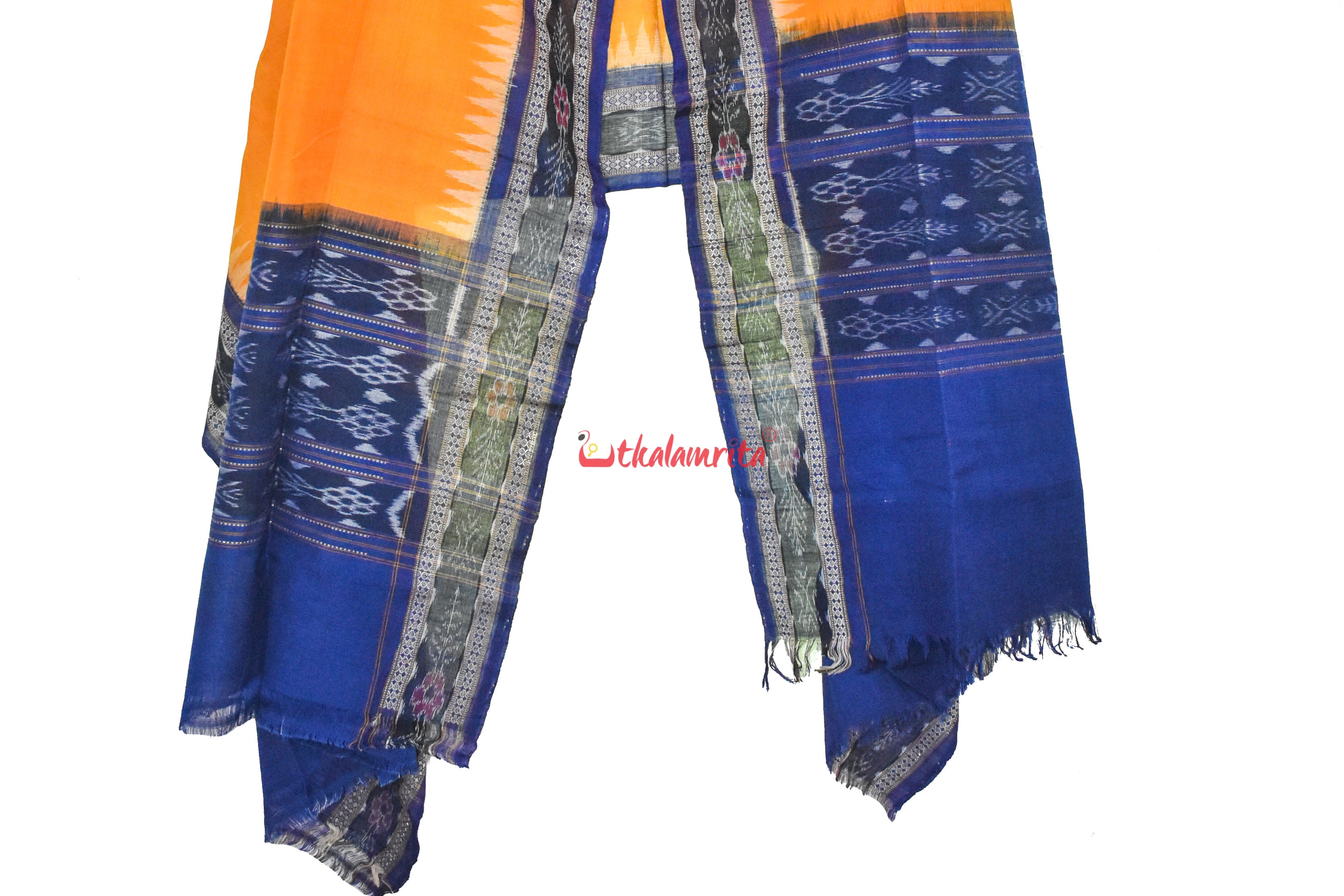 Apricot Blue Bandha (Dupatta)