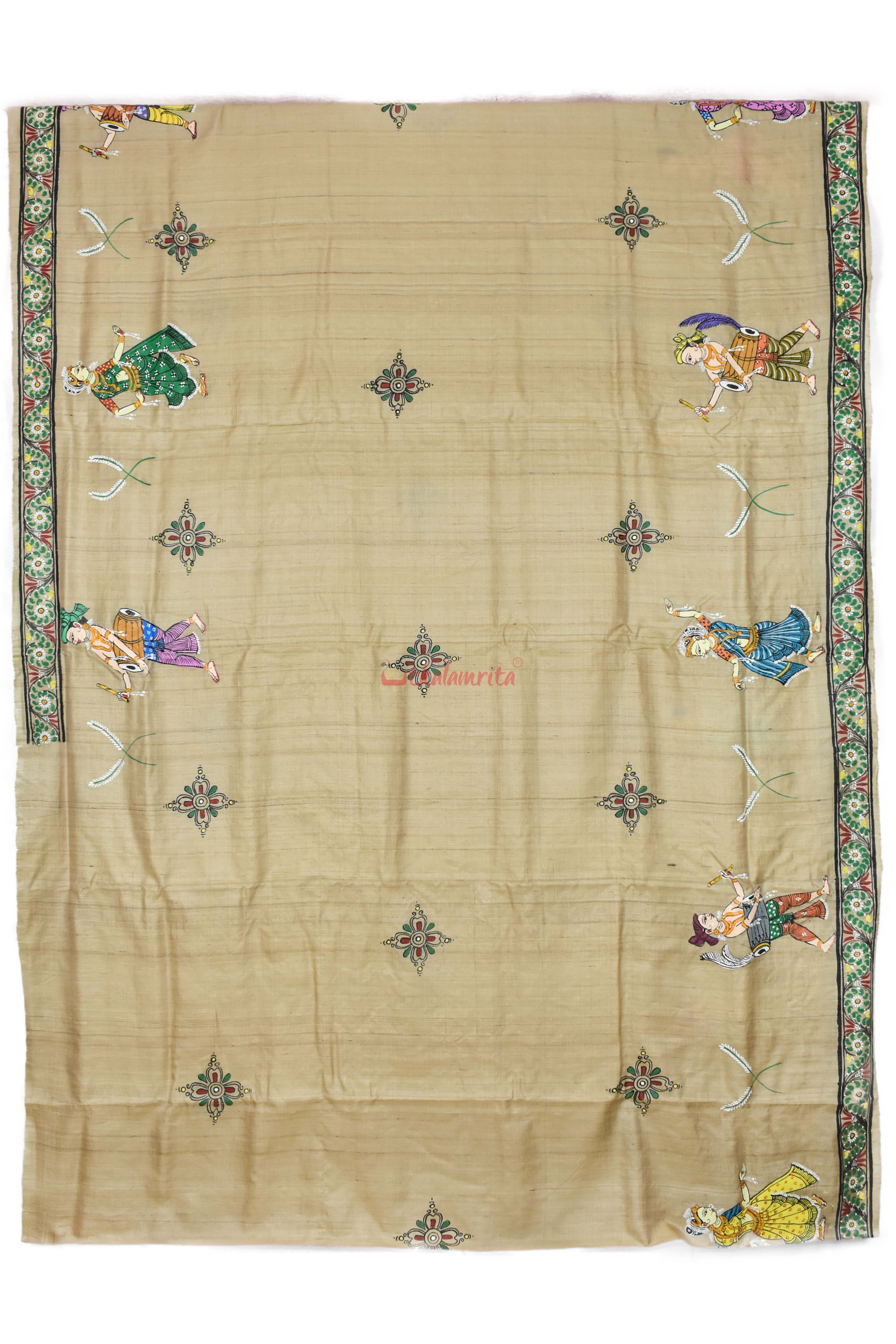 Durga Sumbha Nisumbha Tussar Pattachitra