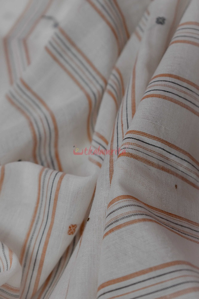 Bomkai White with Stripes (Fabric)