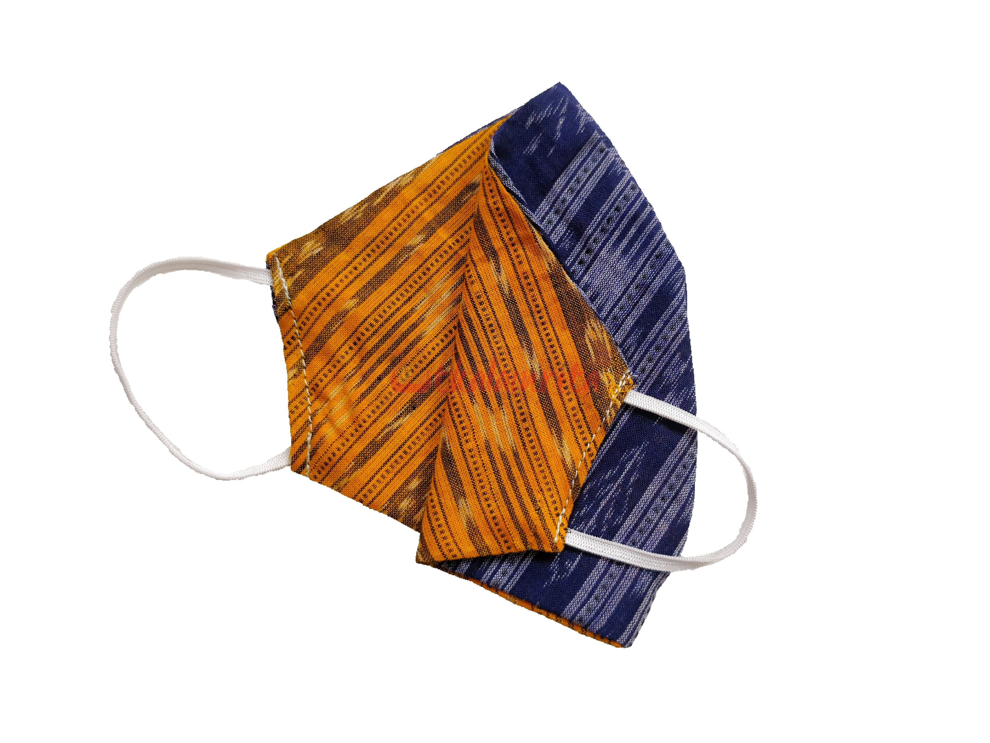 Yellow and Blue Ikat Mask