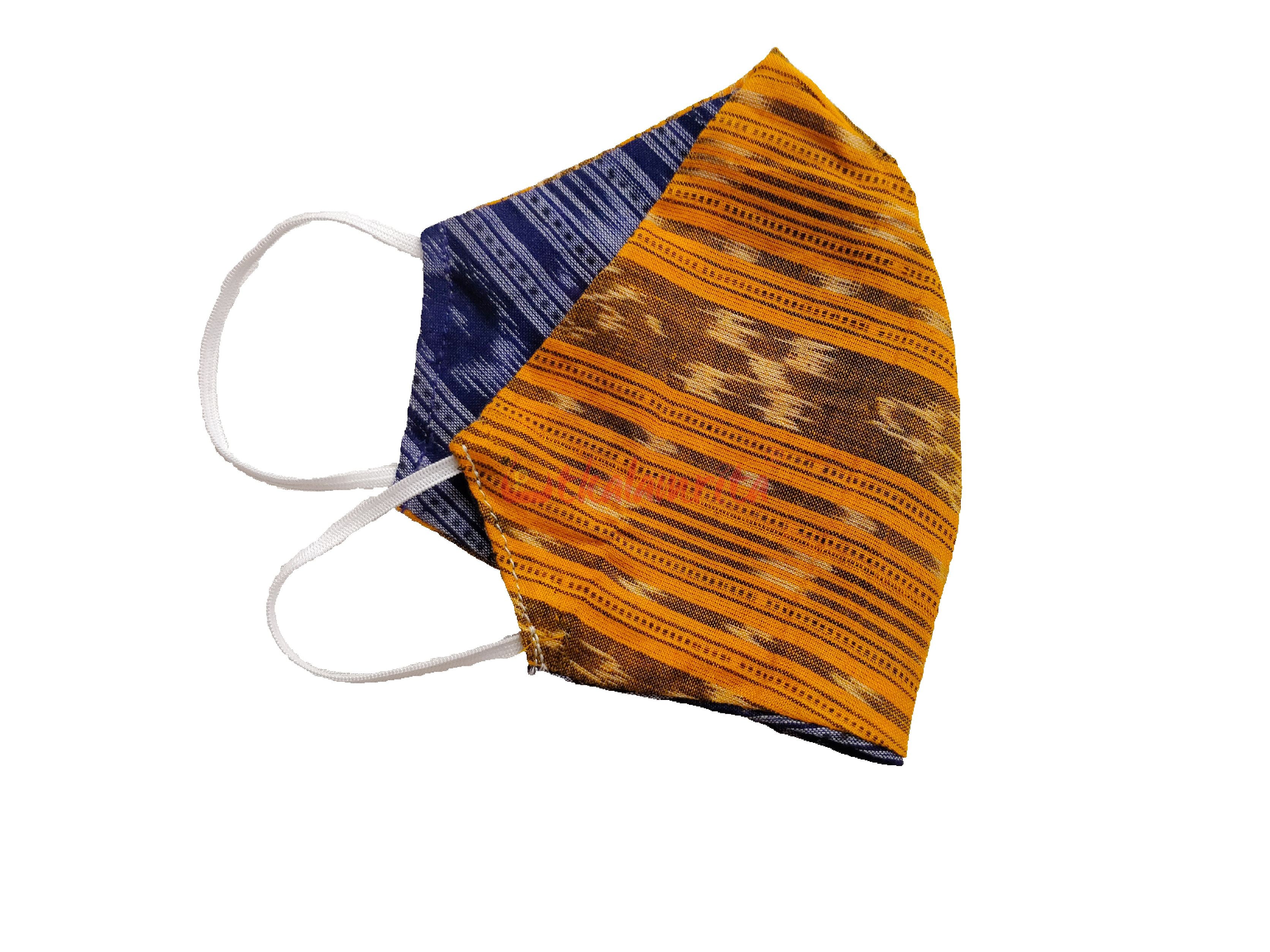 Yellow and Blue Ikat Mask