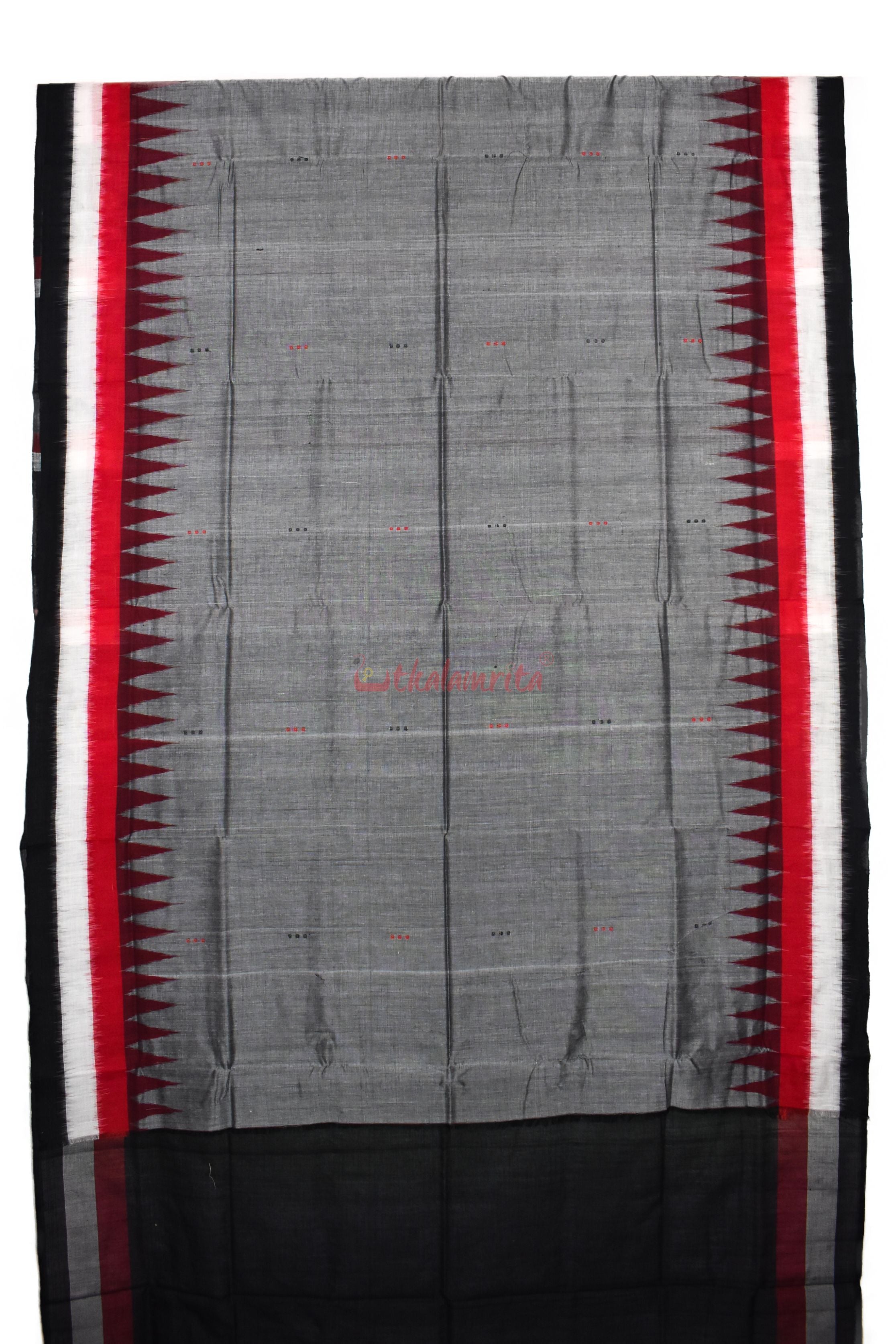 Grey Black Triranga Bomkai Saree