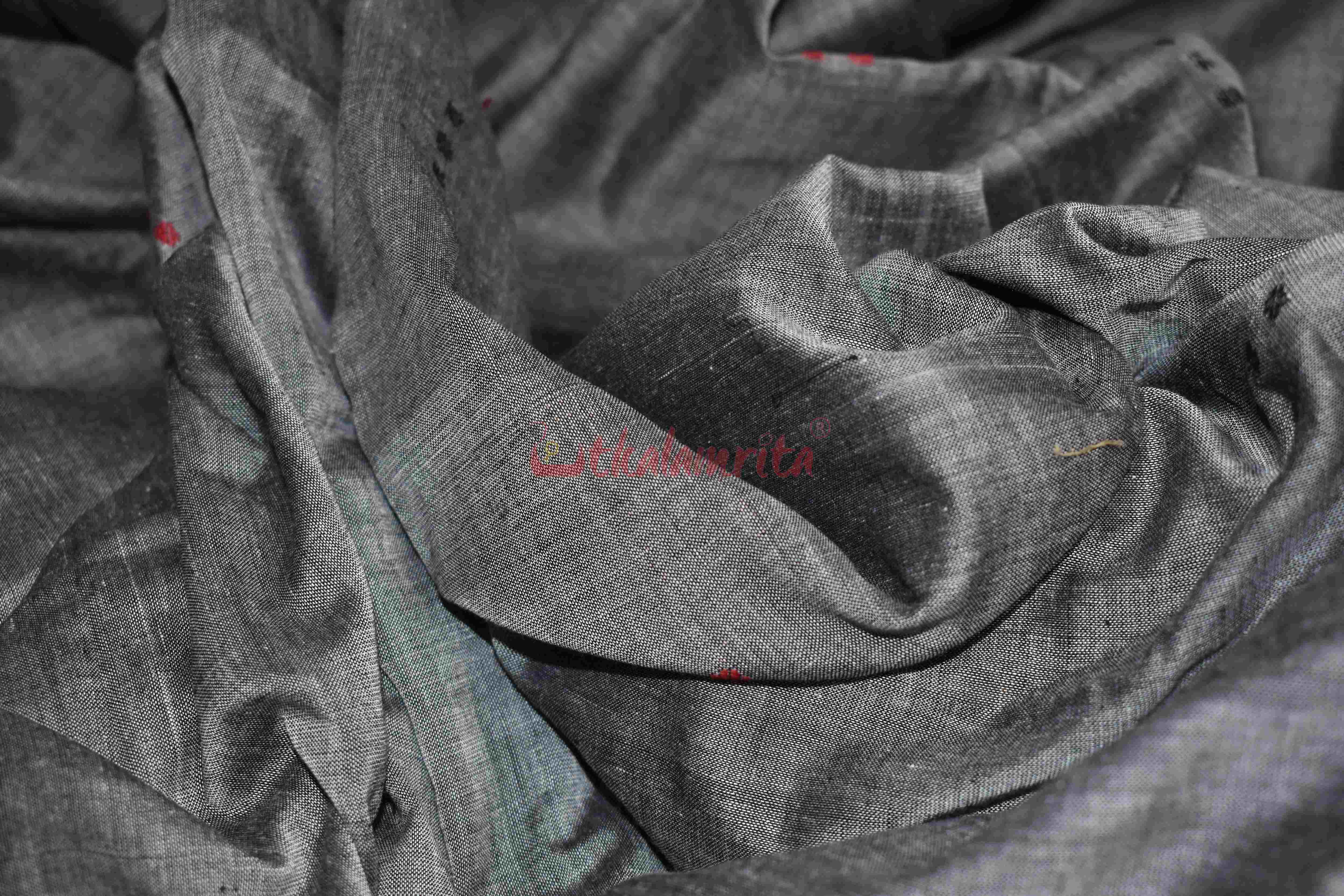 Grey Black Triranga Bomkai Saree