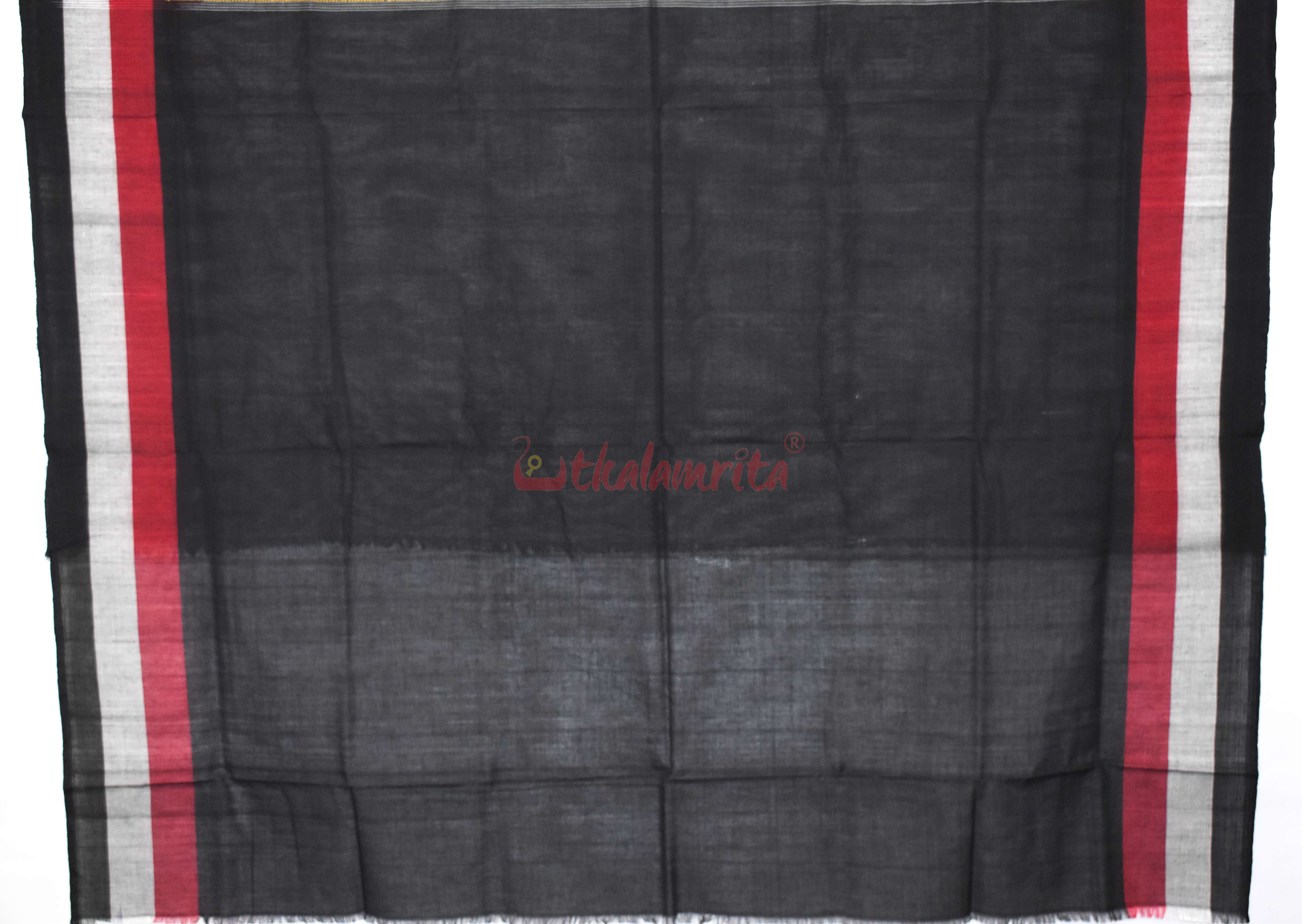 Grey Black Triranga Bomkai Saree