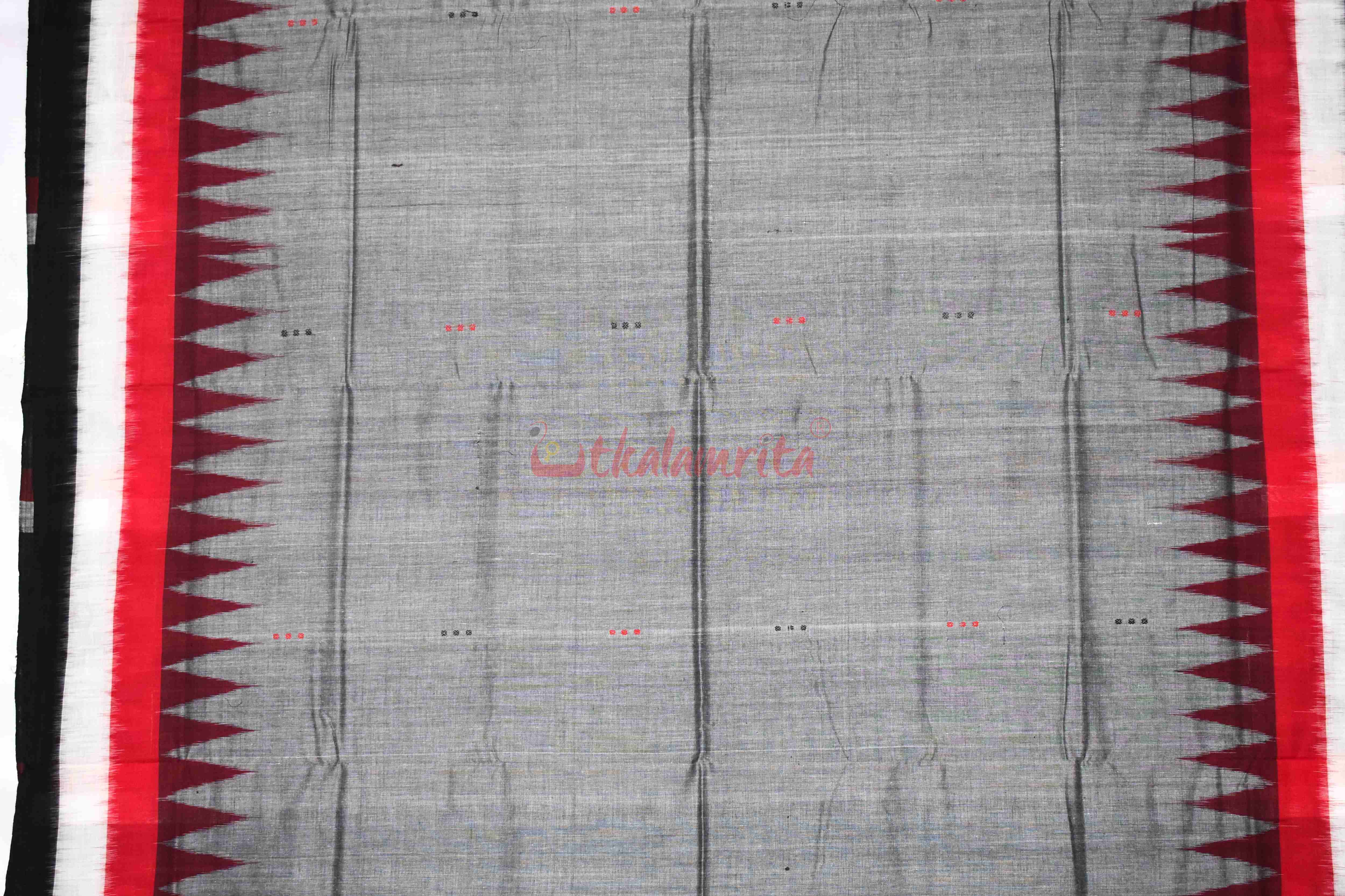 Grey Black Triranga Bomkai Saree