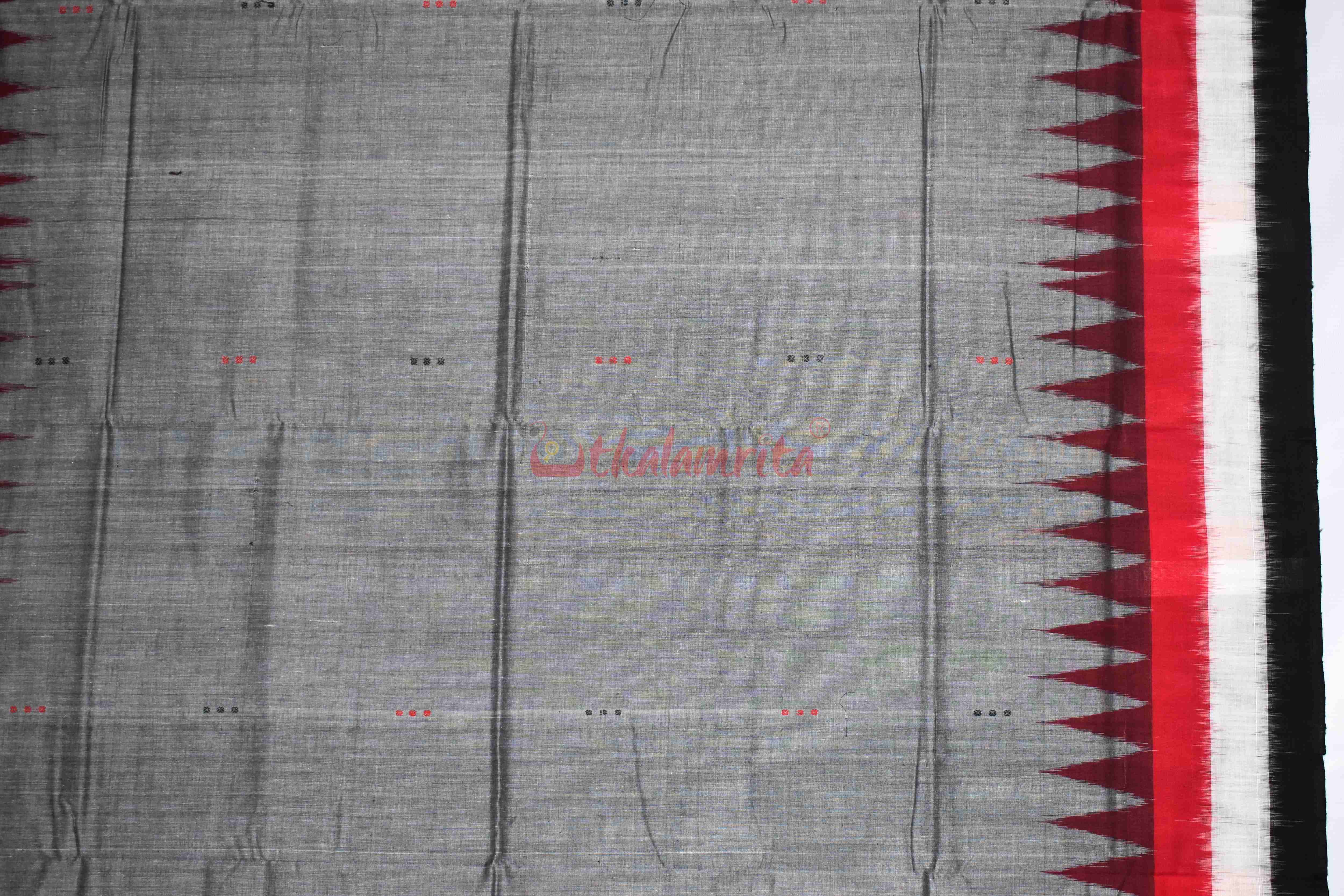 Grey Black Triranga Bomkai Saree
