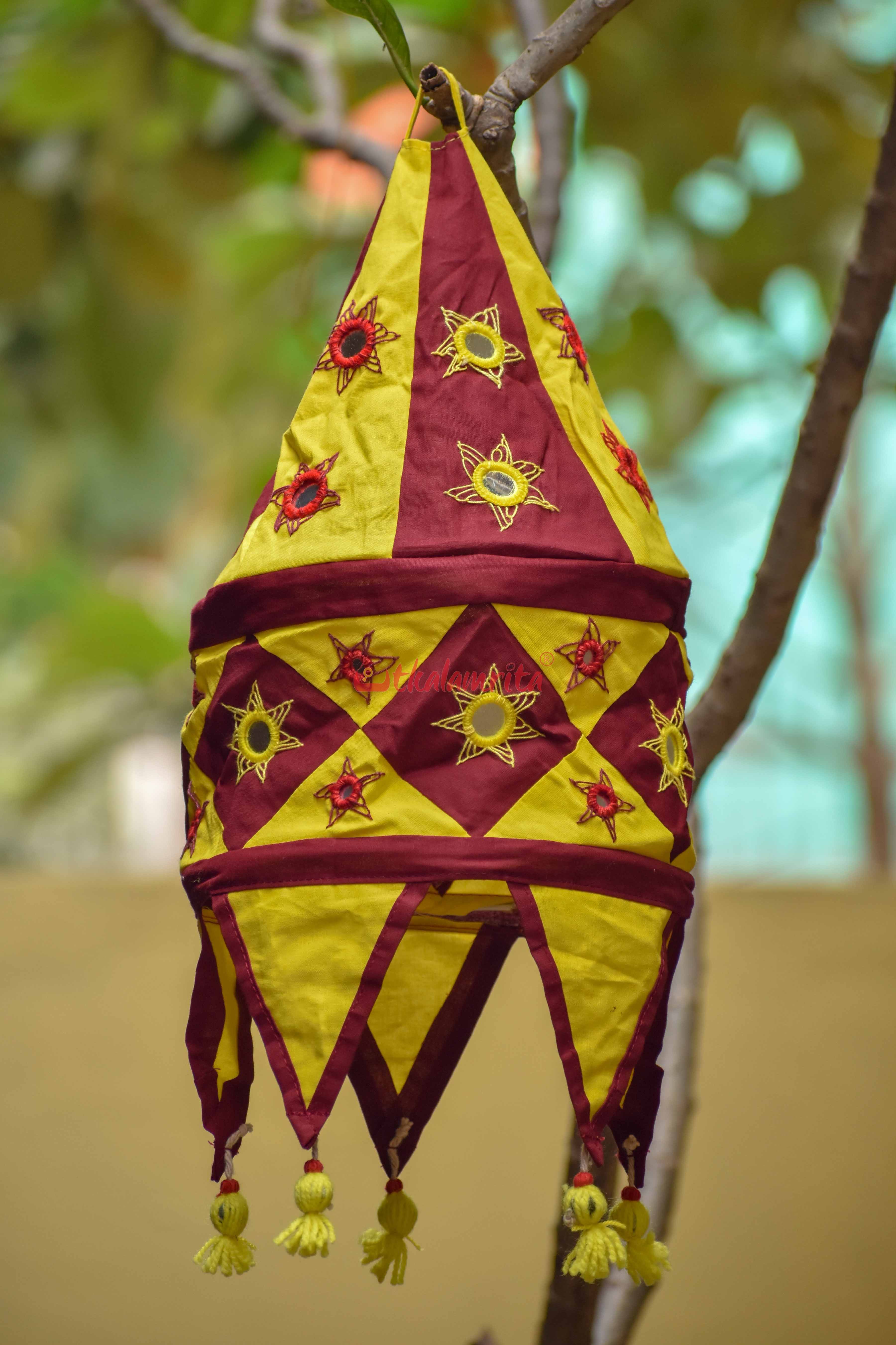 Maroon Yellow Special 1-Step Round Lampshade