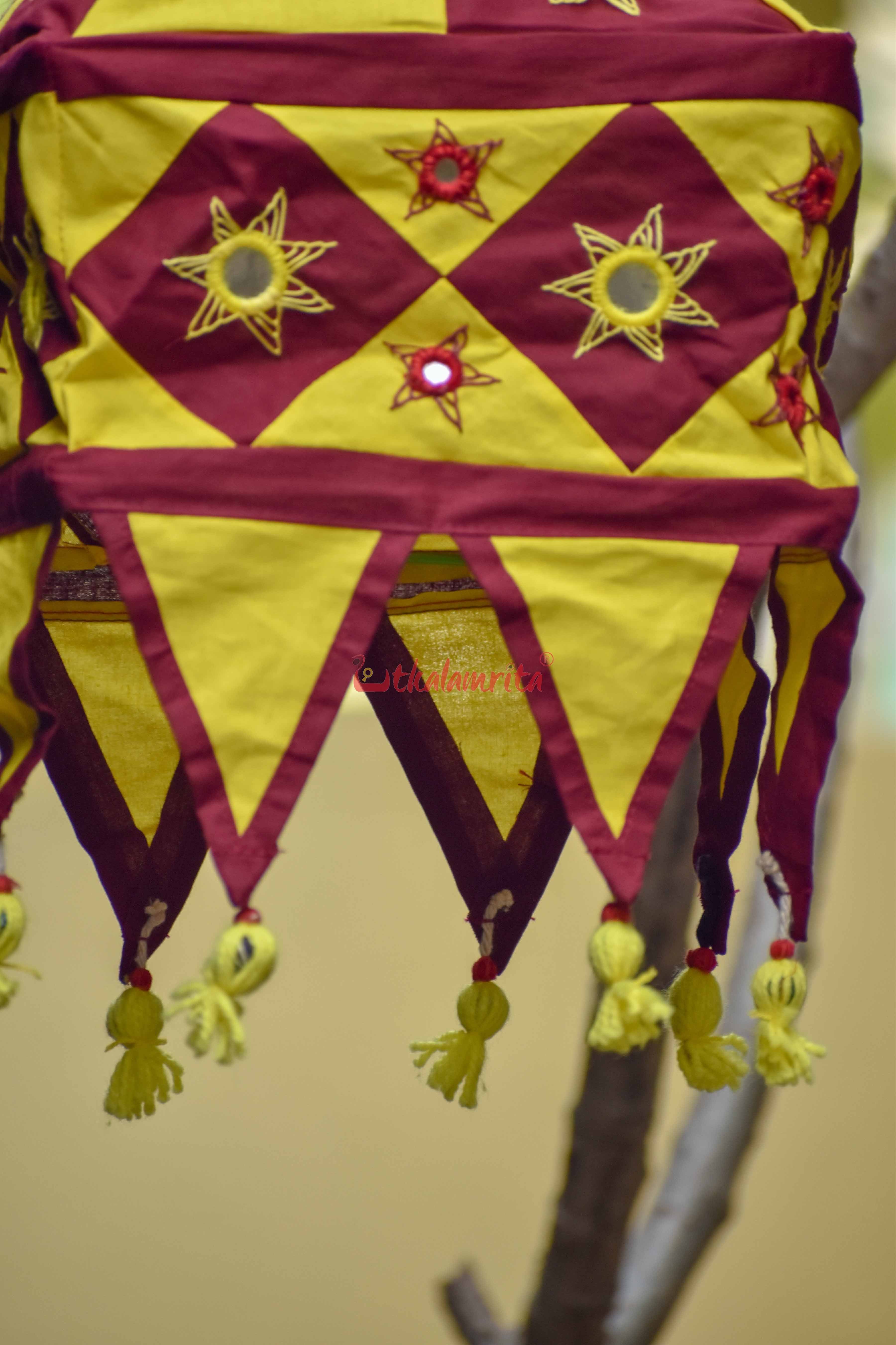 Maroon Yellow Special 1-Step square Lampshade