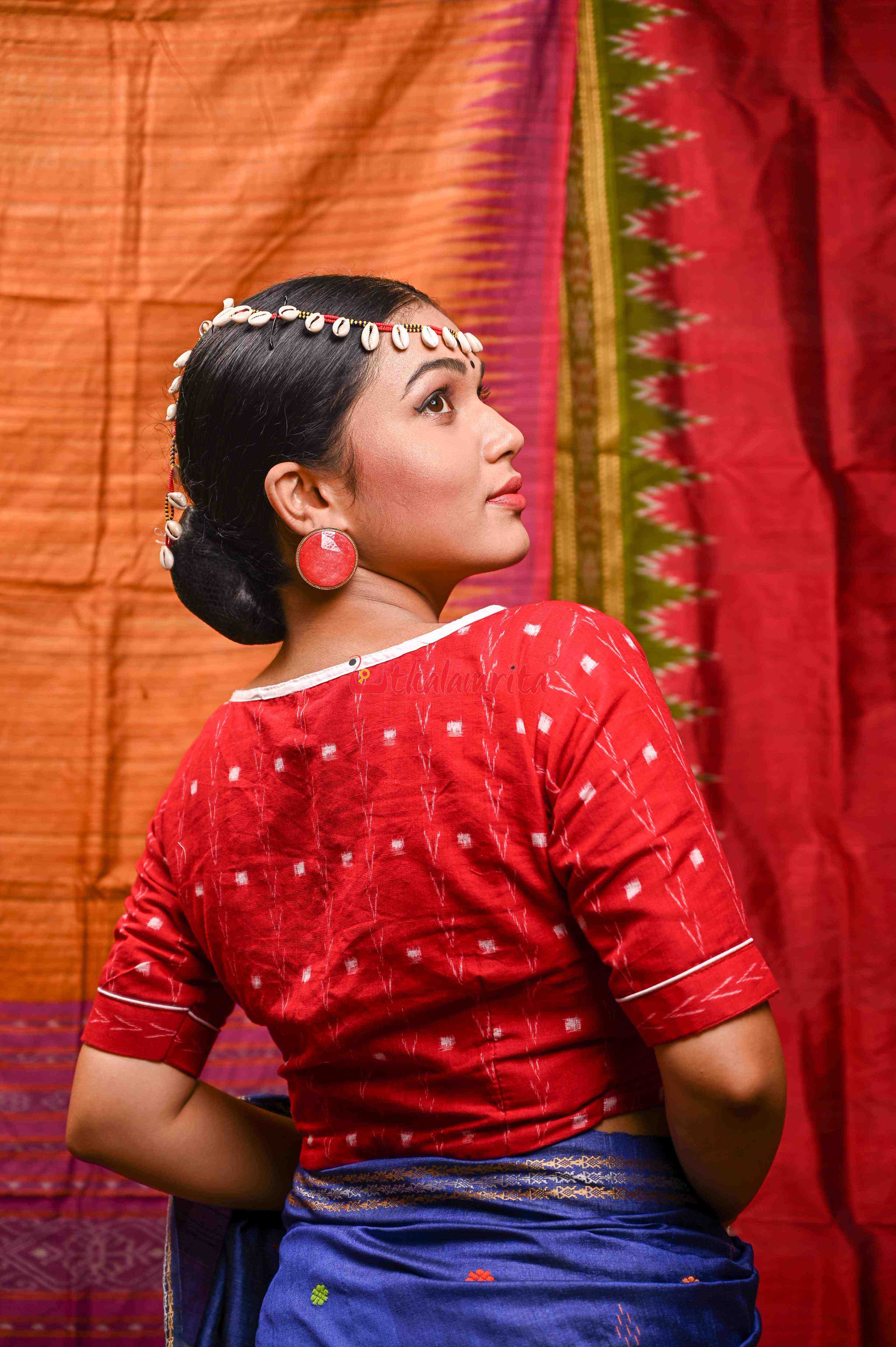 Red Tipa Dhanpatri Pasapali (Blouse)