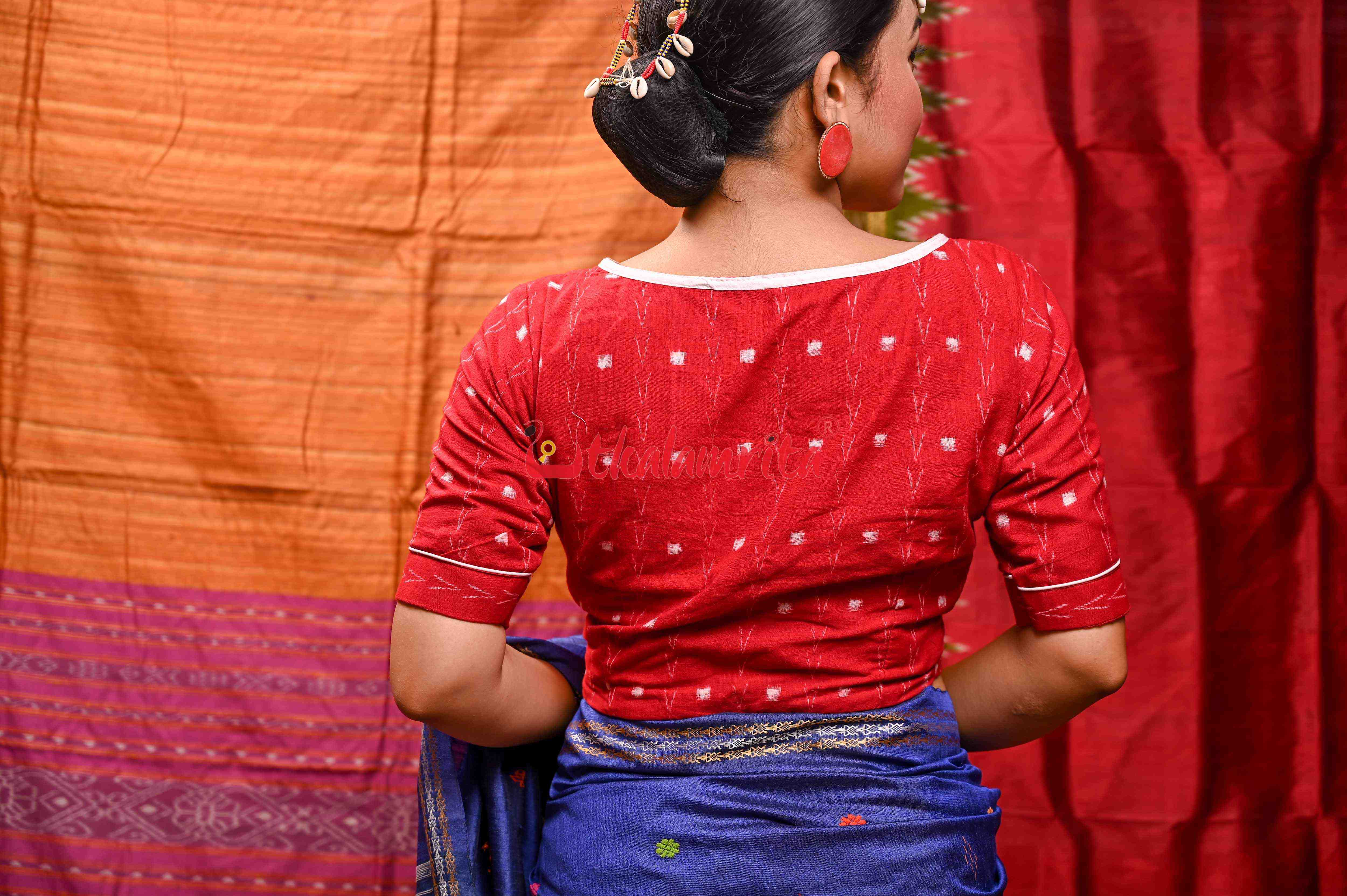 Red Tipa Dhanpatri Pasapali (Blouse)