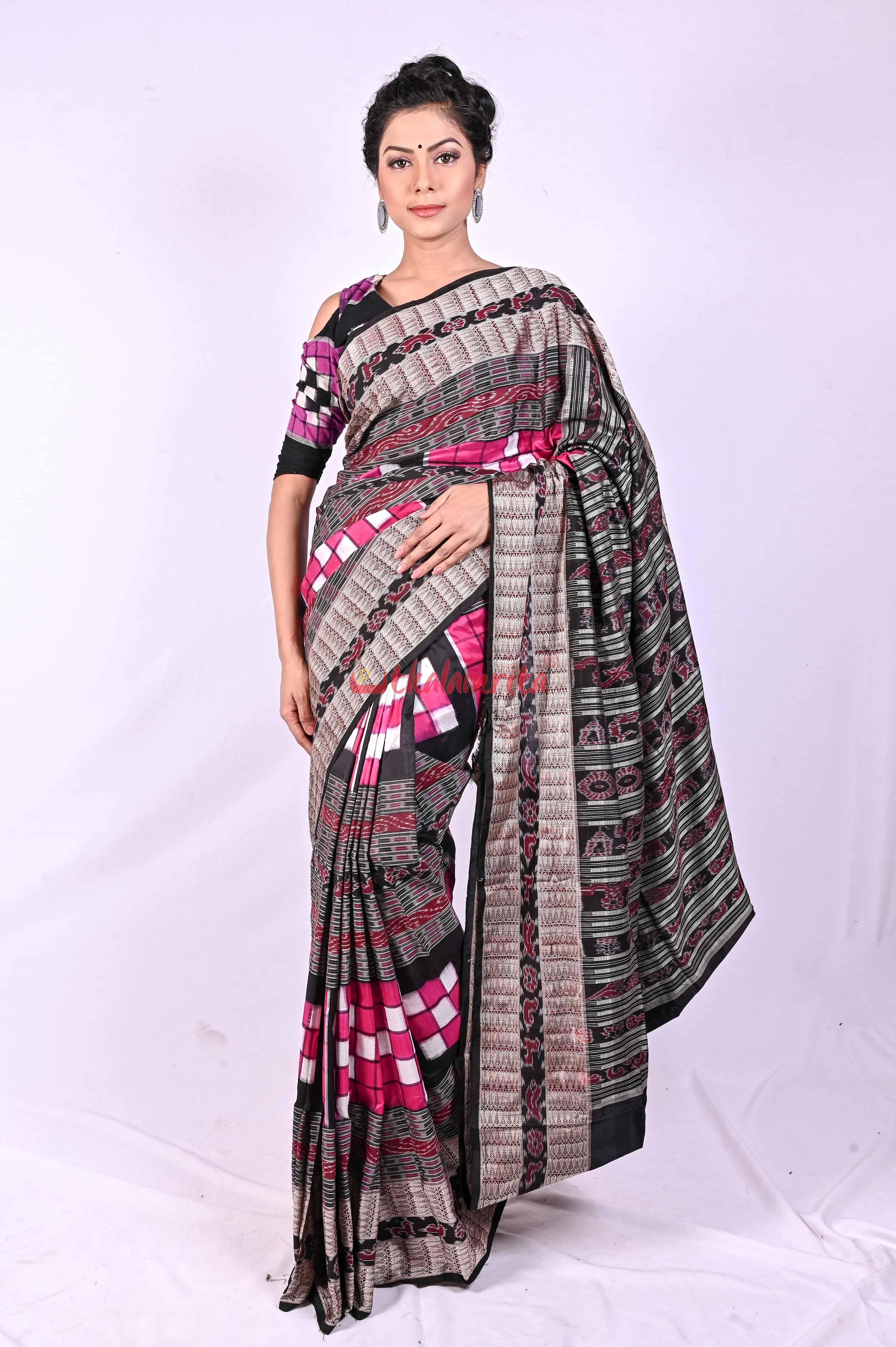 Magenta Bichitrapuri Sambalpuri Silk Saree