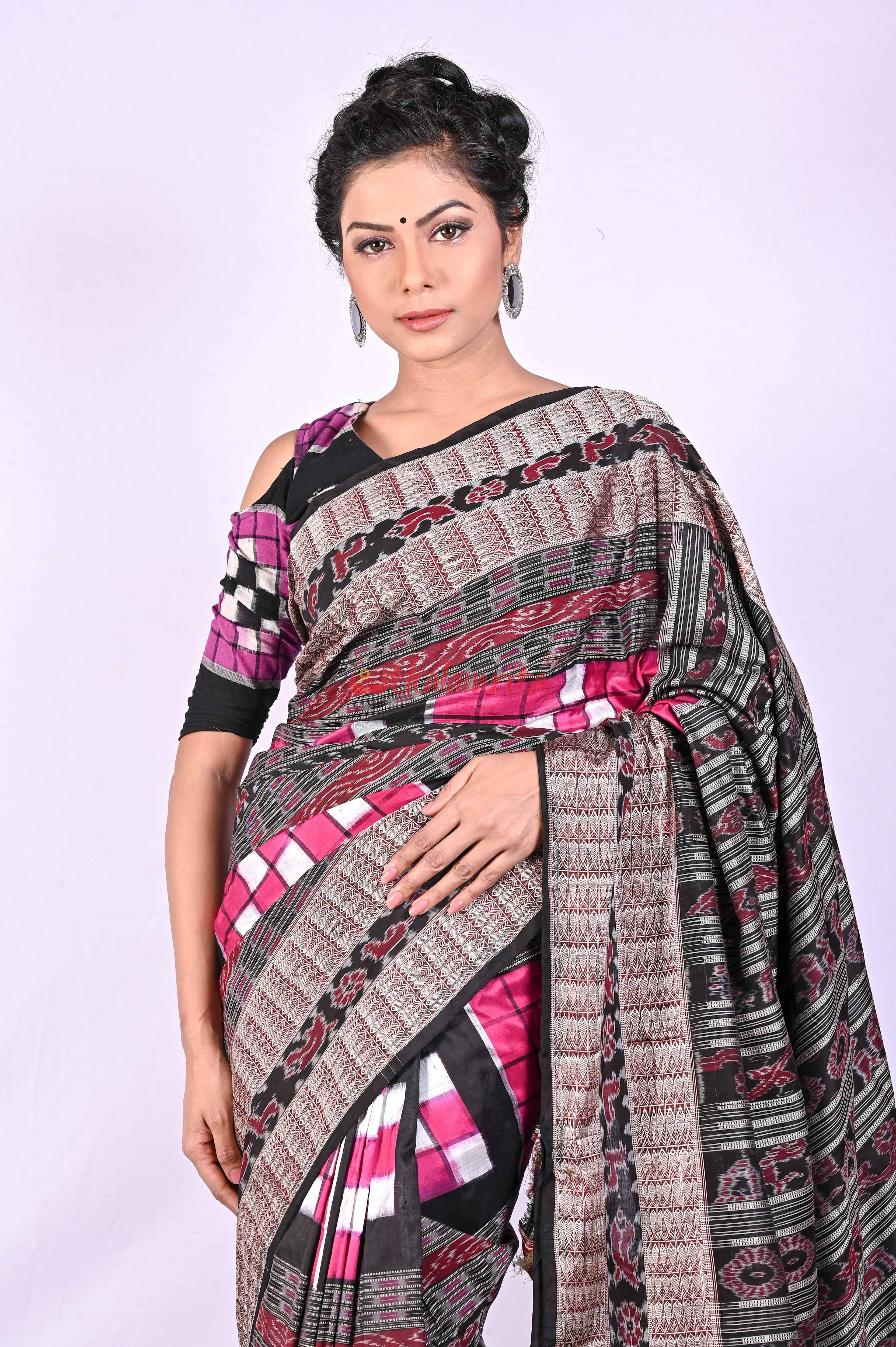 Magenta Bichitrapuri Sambalpuri Silk Saree