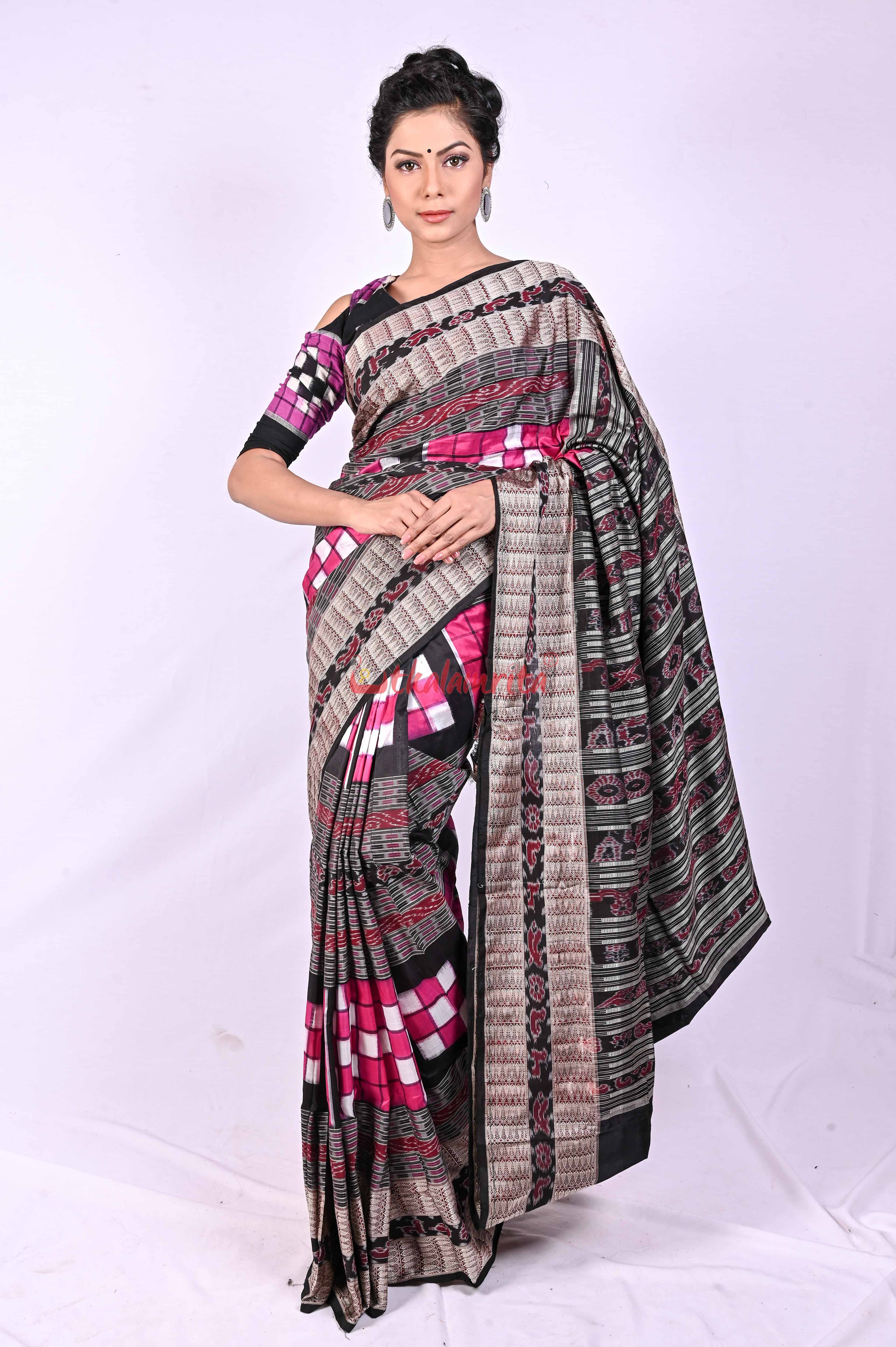 Magenta Bichitrapuri Sambalpuri Silk Saree