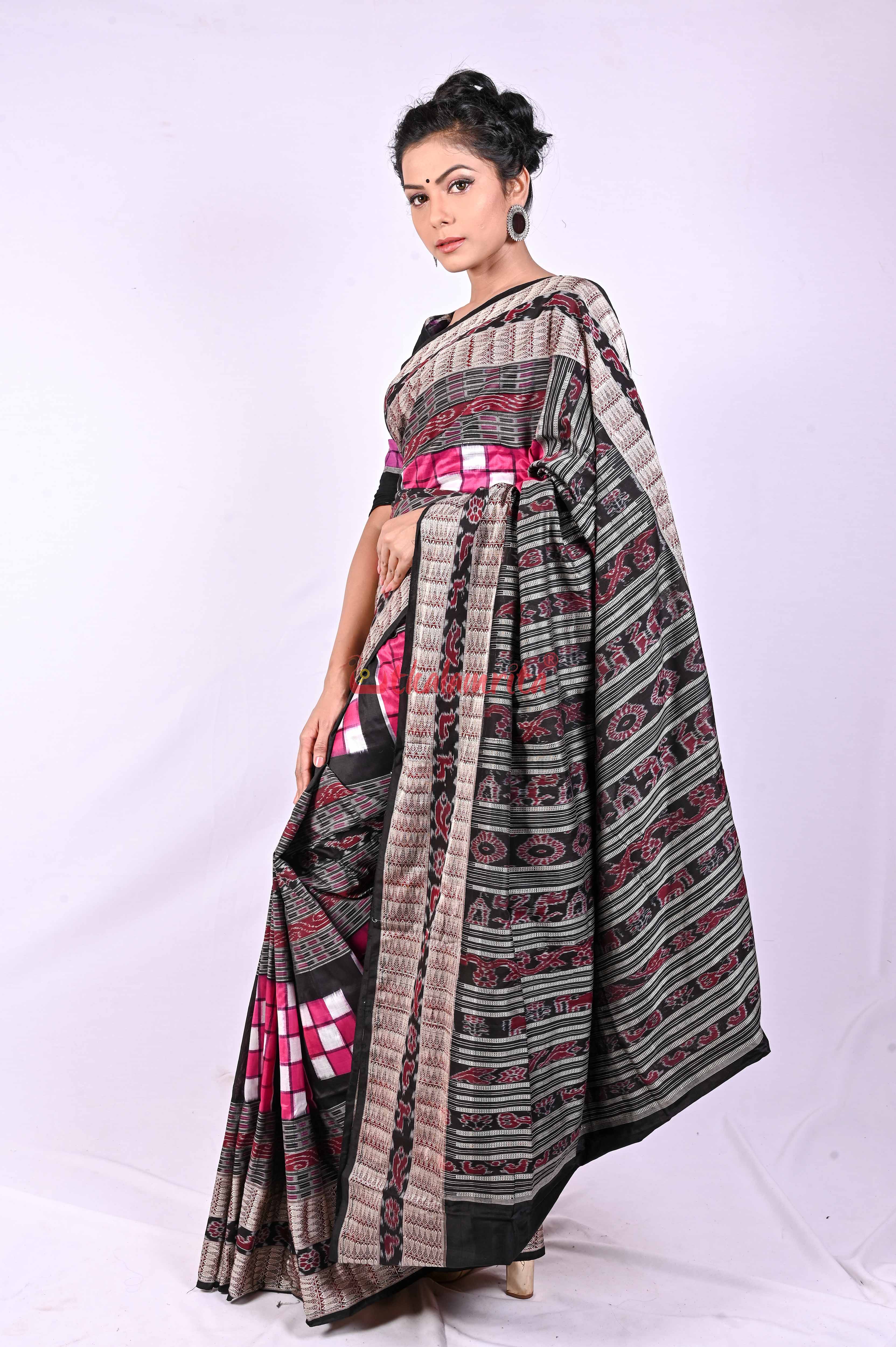 Magenta Bichitrapuri Sambalpuri Silk Saree