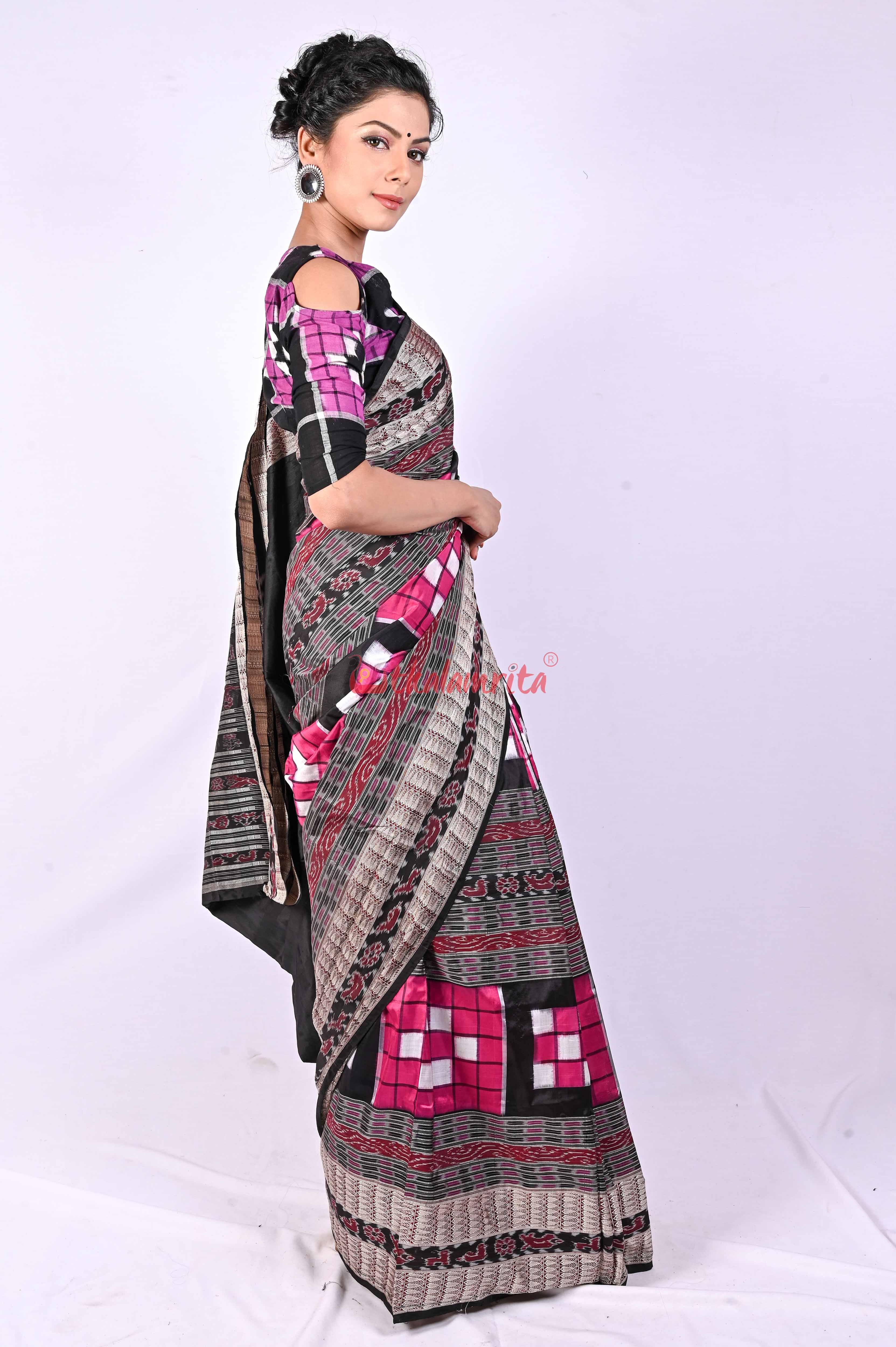 Magenta Bichitrapuri Sambalpuri Silk Saree