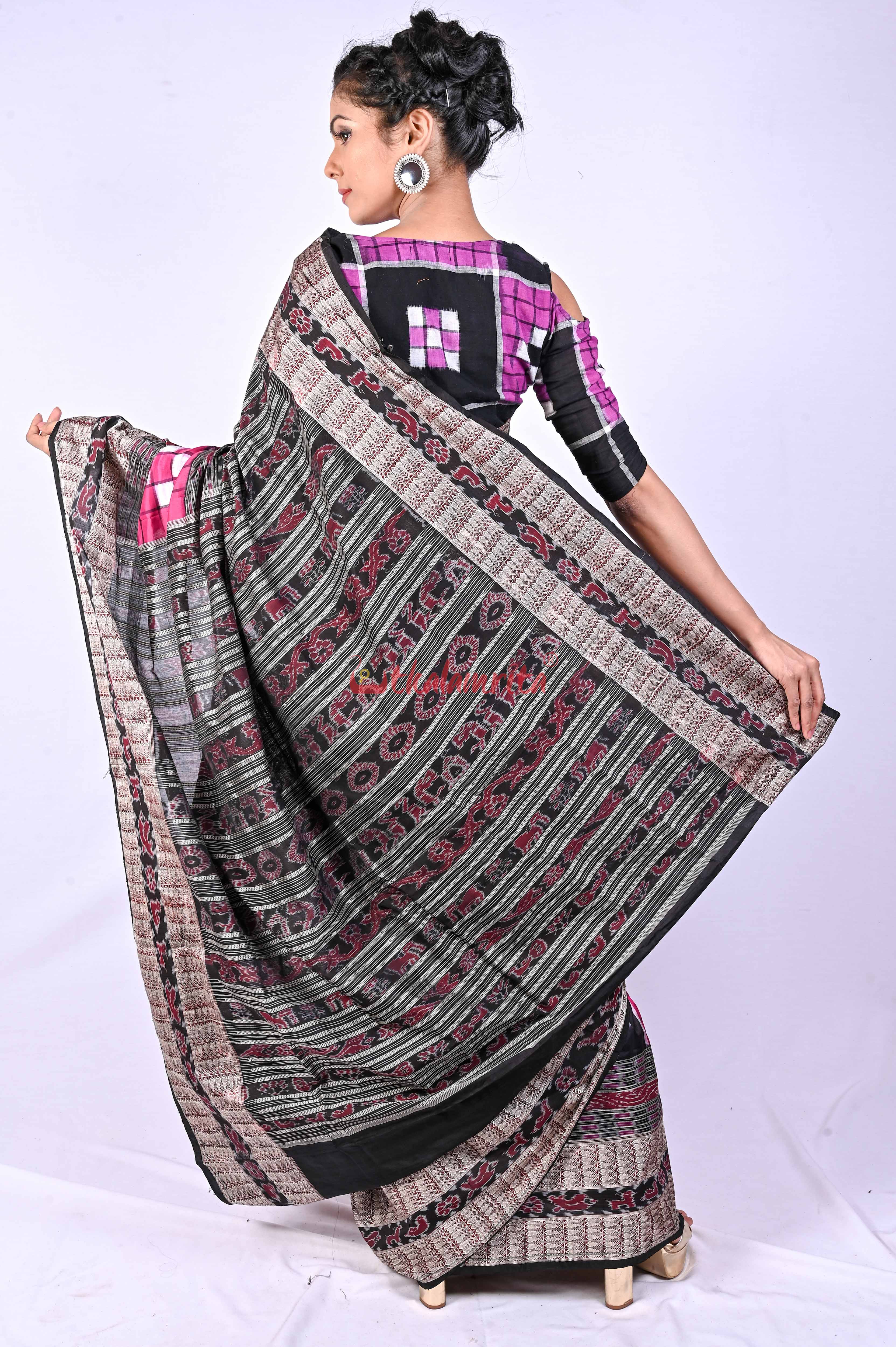 Magenta Bichitrapuri Sambalpuri Silk Saree