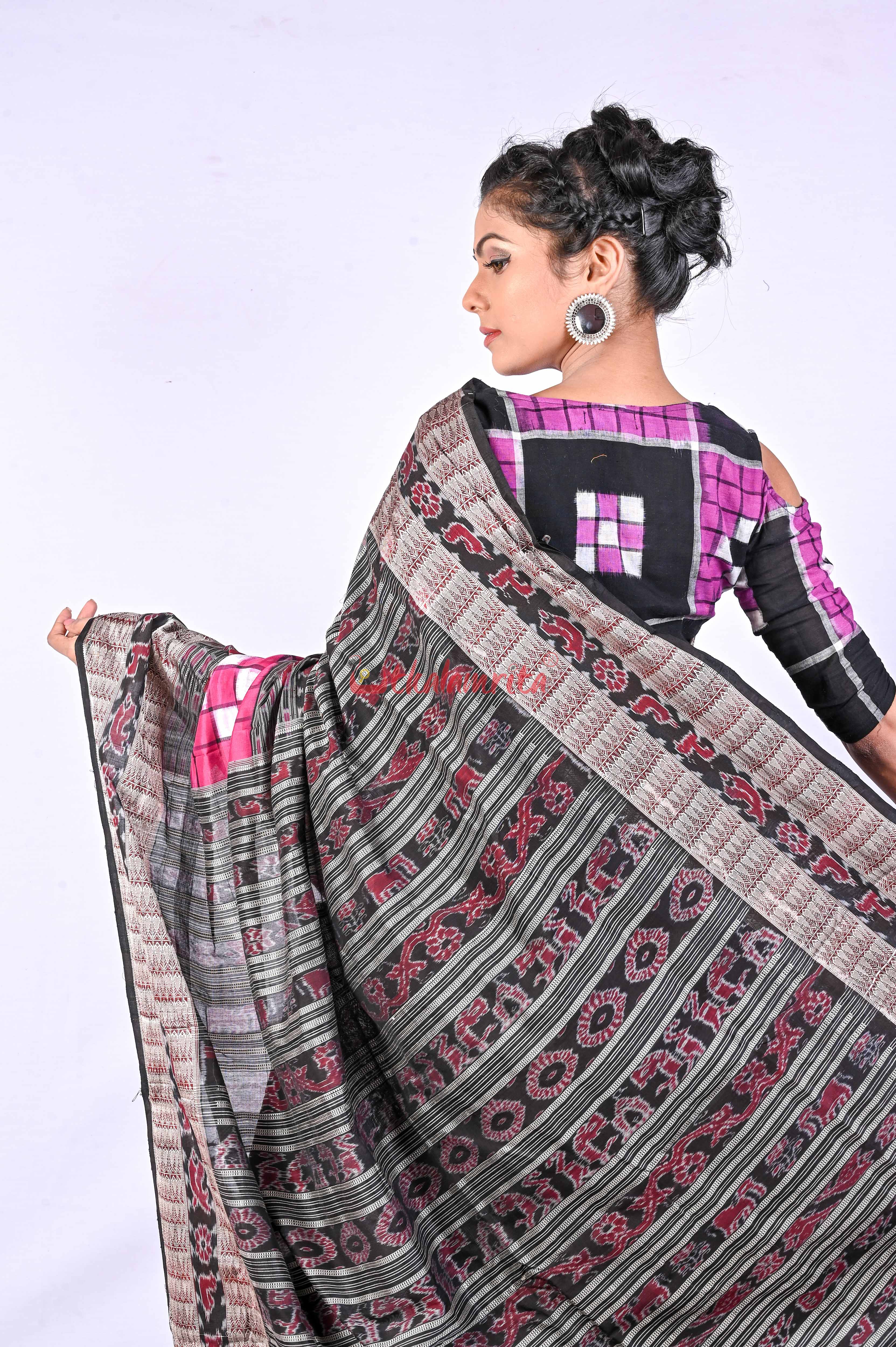 Magenta Bichitrapuri Sambalpuri Silk Saree