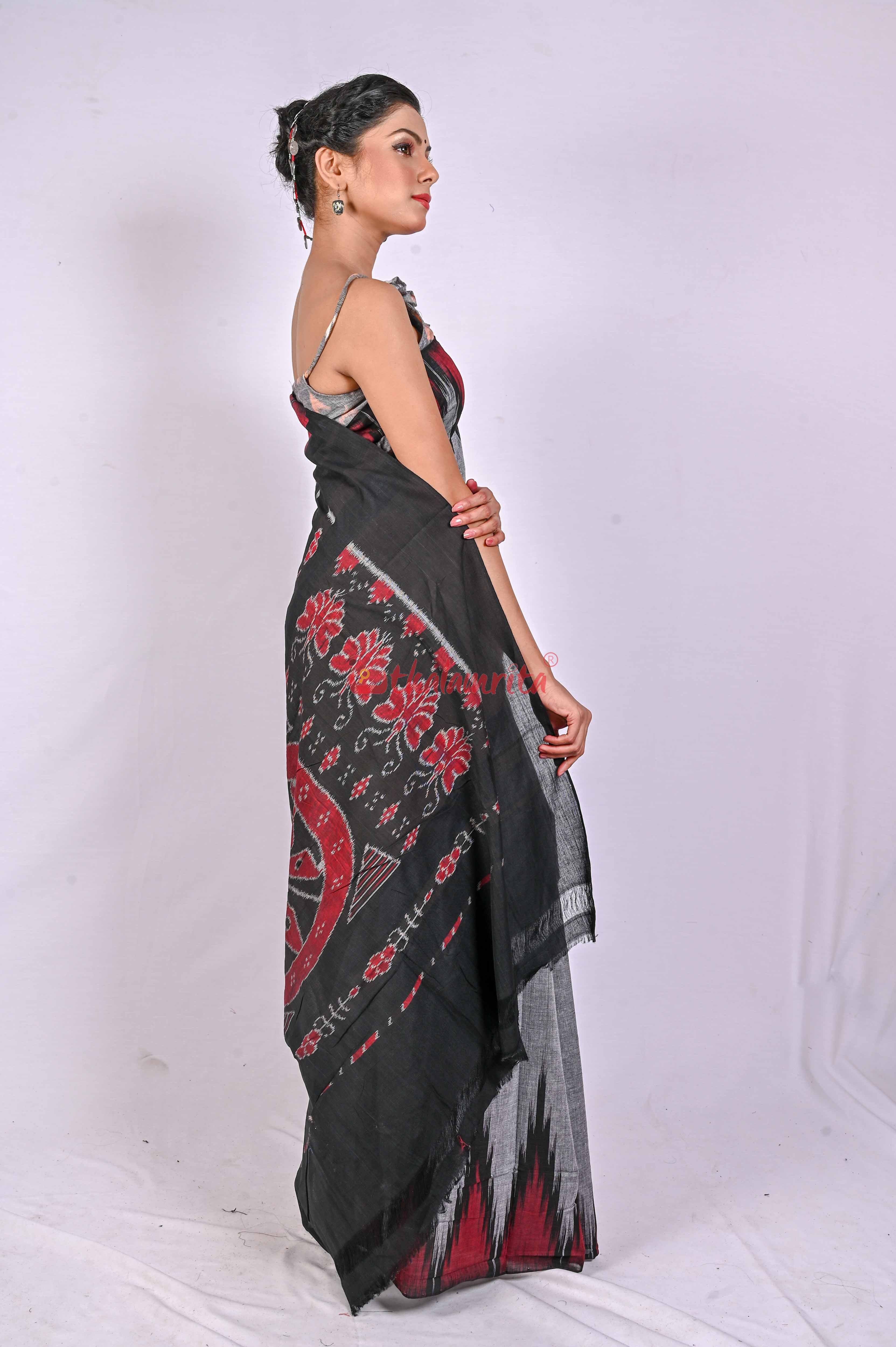 Kargil Kumbha Grey Cotton Saree