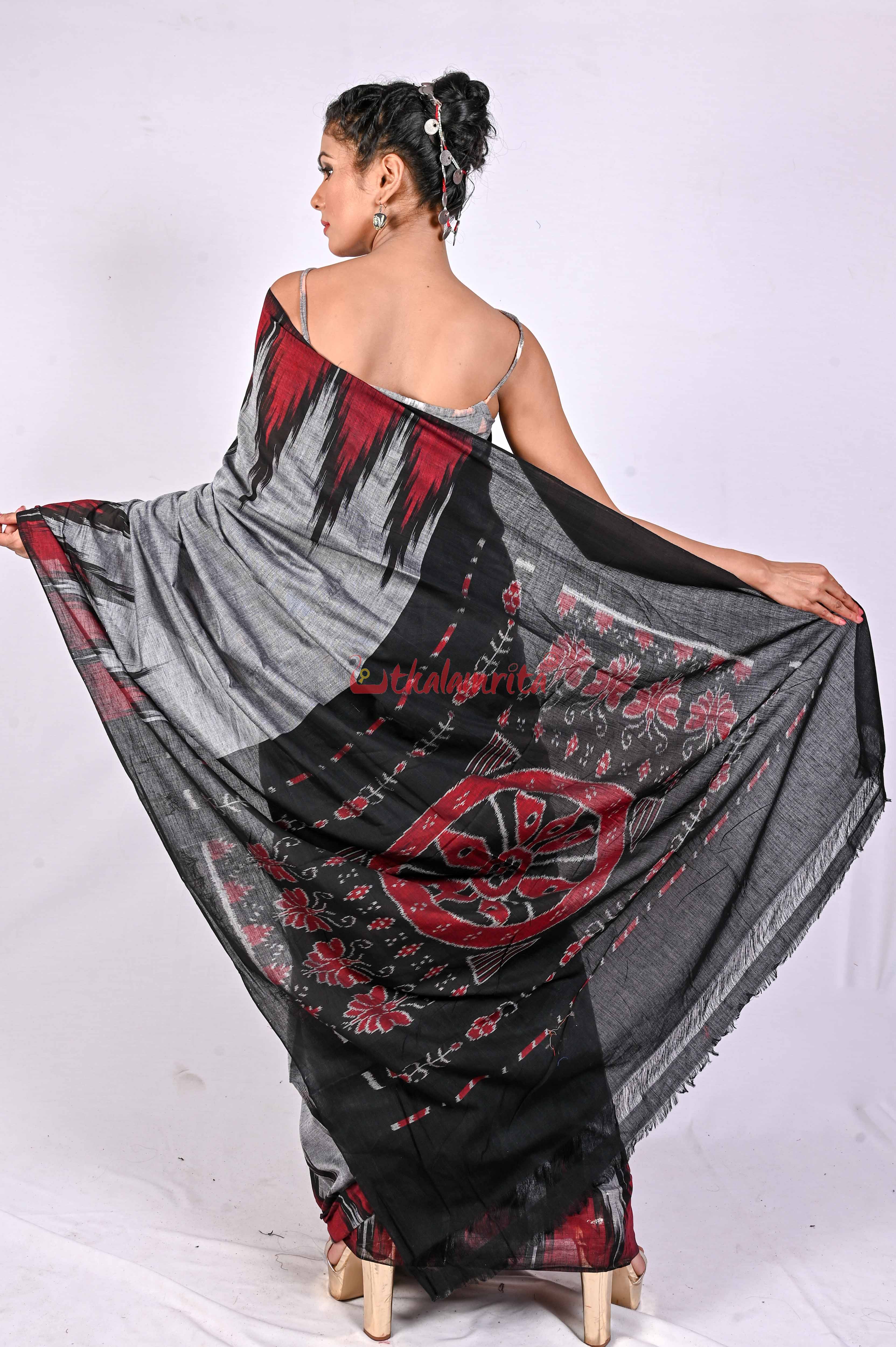 Kargil Kumbha Grey Cotton Saree