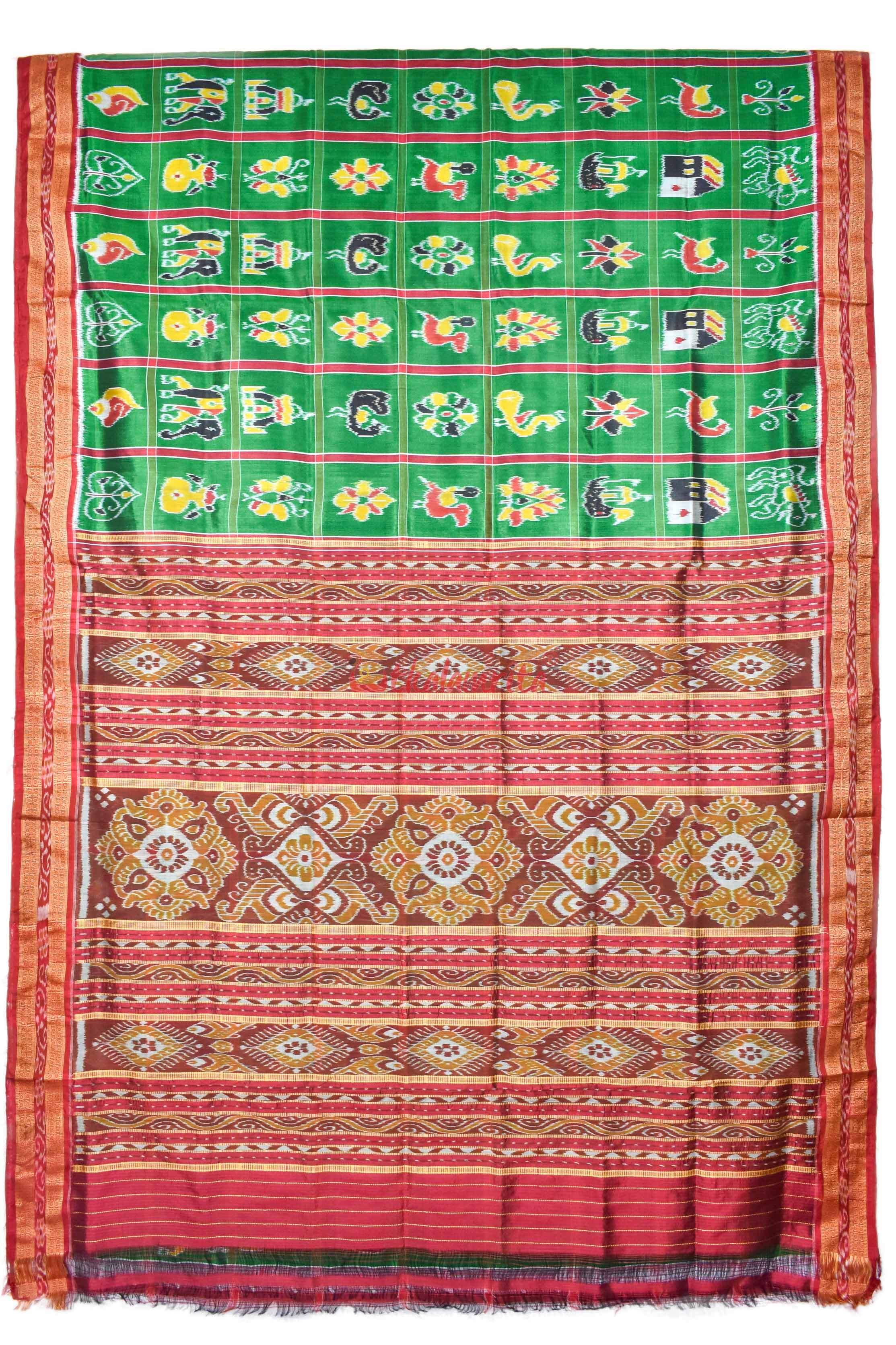 Green Red Nabarangi Silk