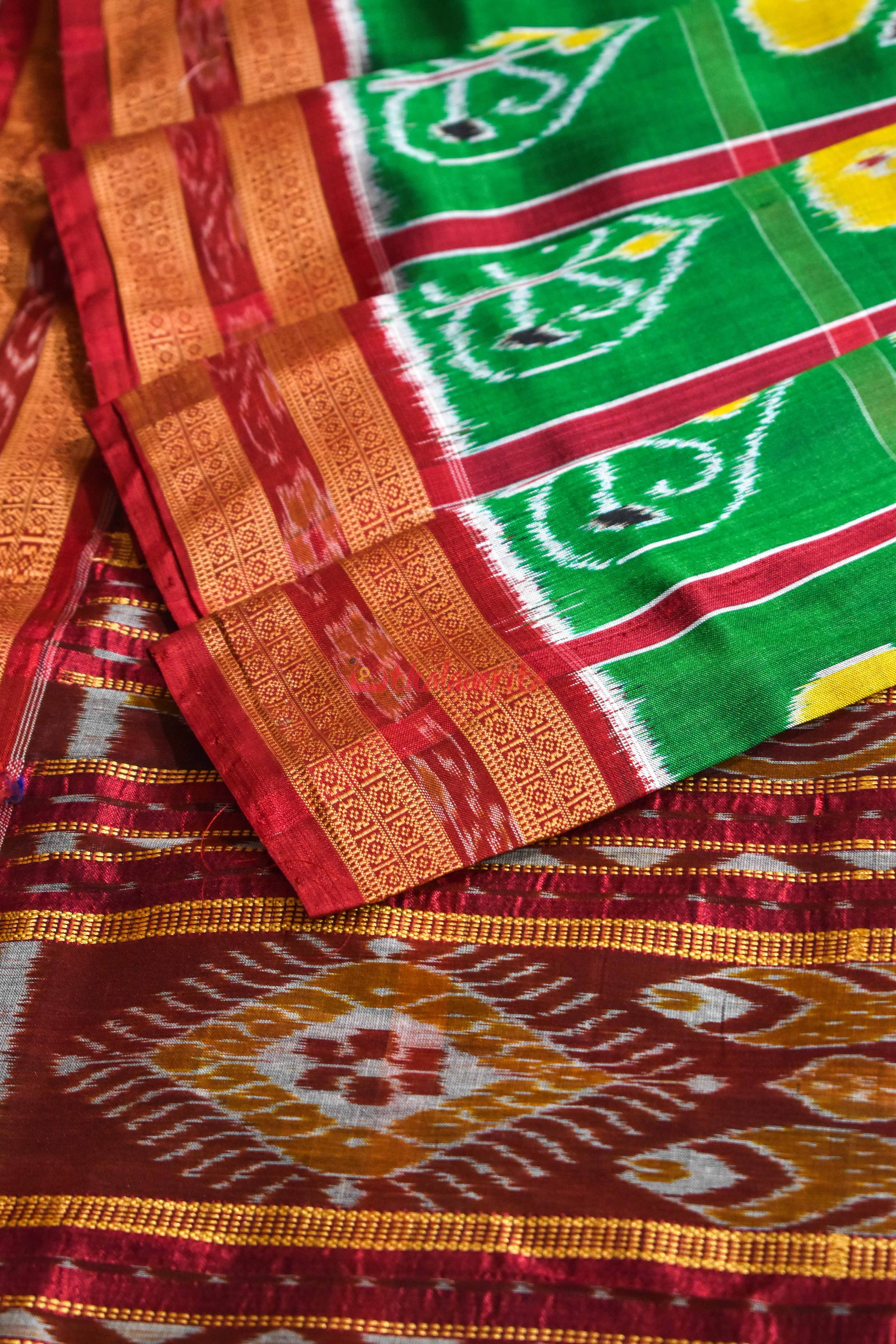 Green Red Nabarangi Silk