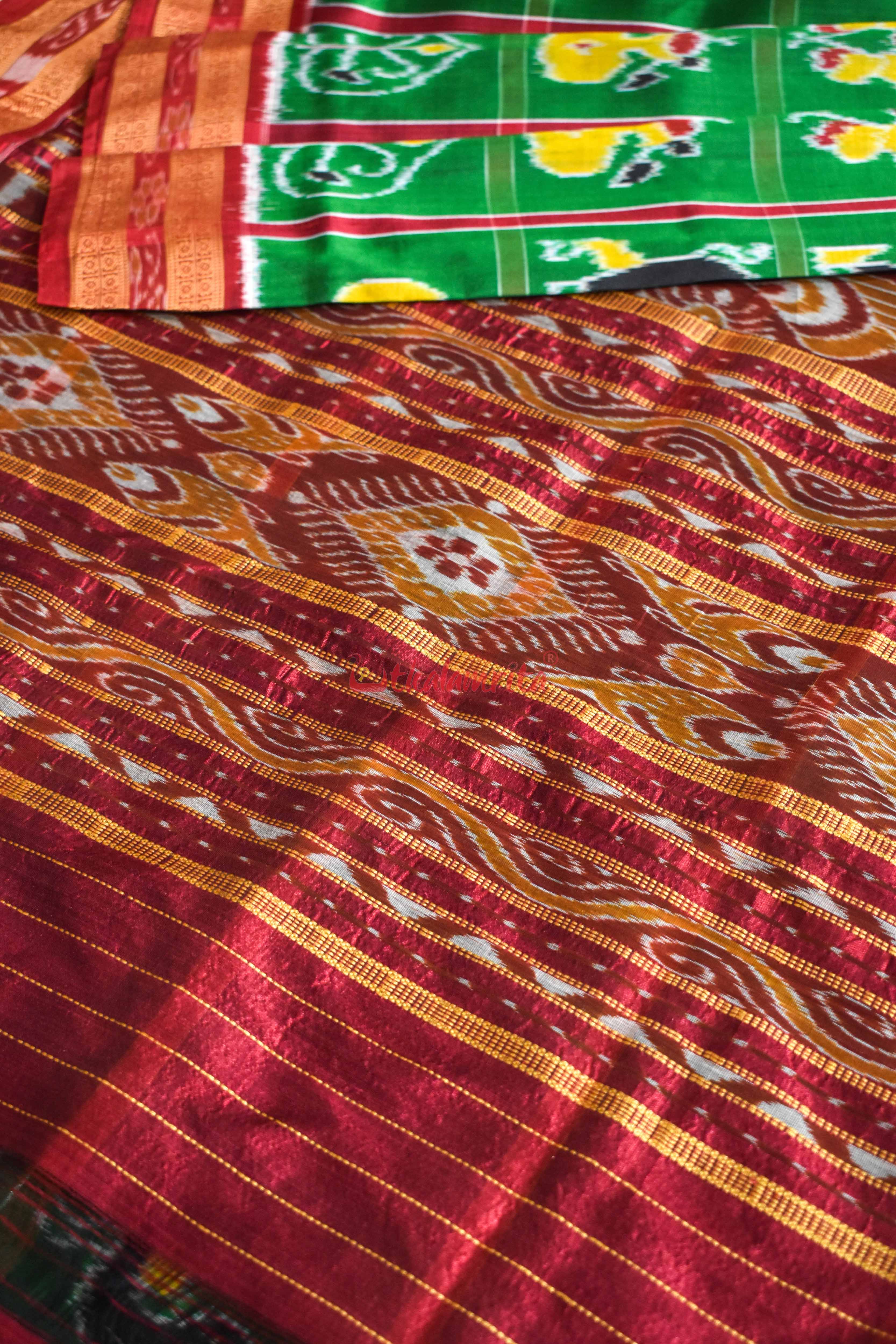Green Red Nabarangi Silk