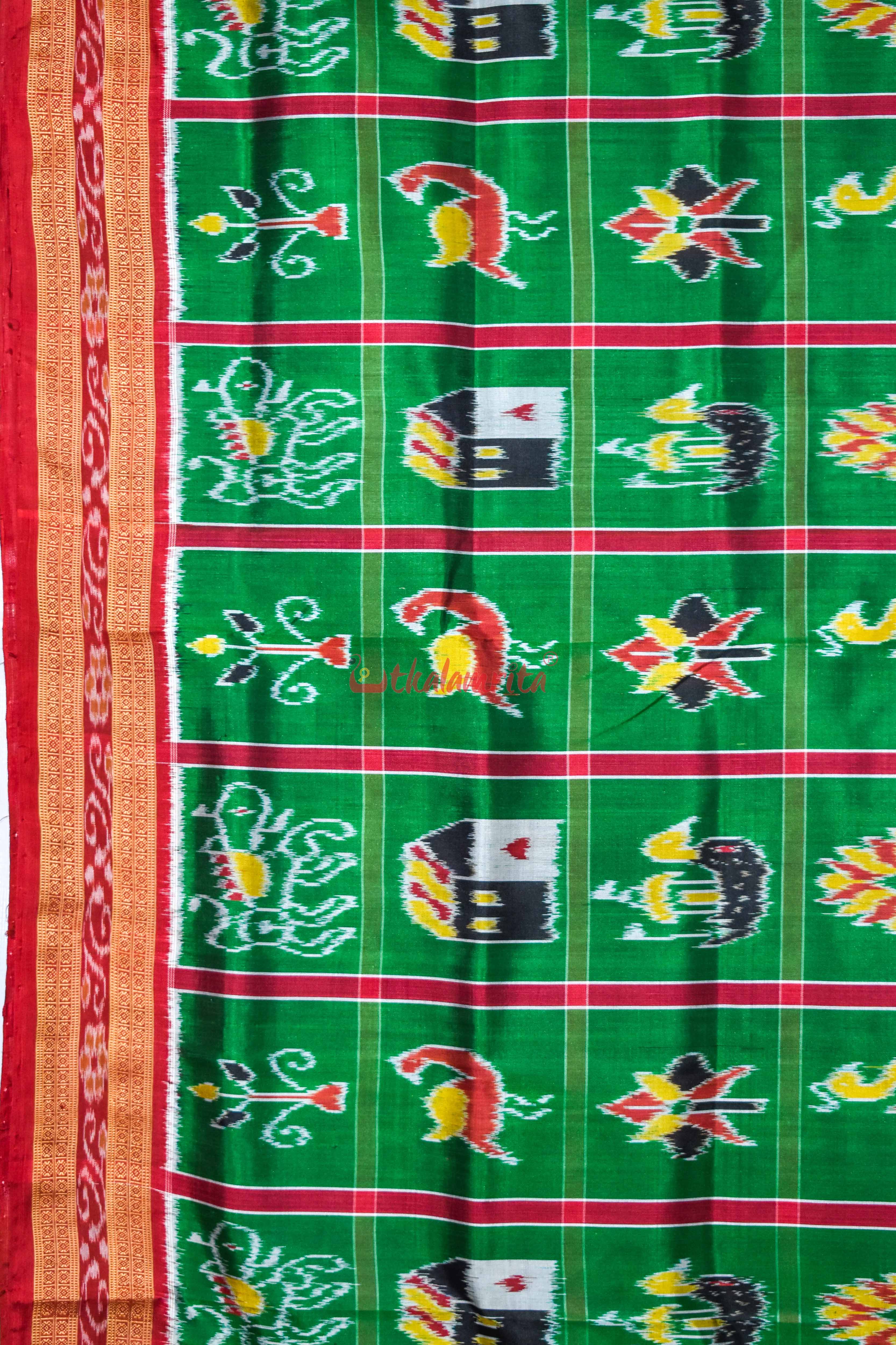 Green Red Nabarangi Silk