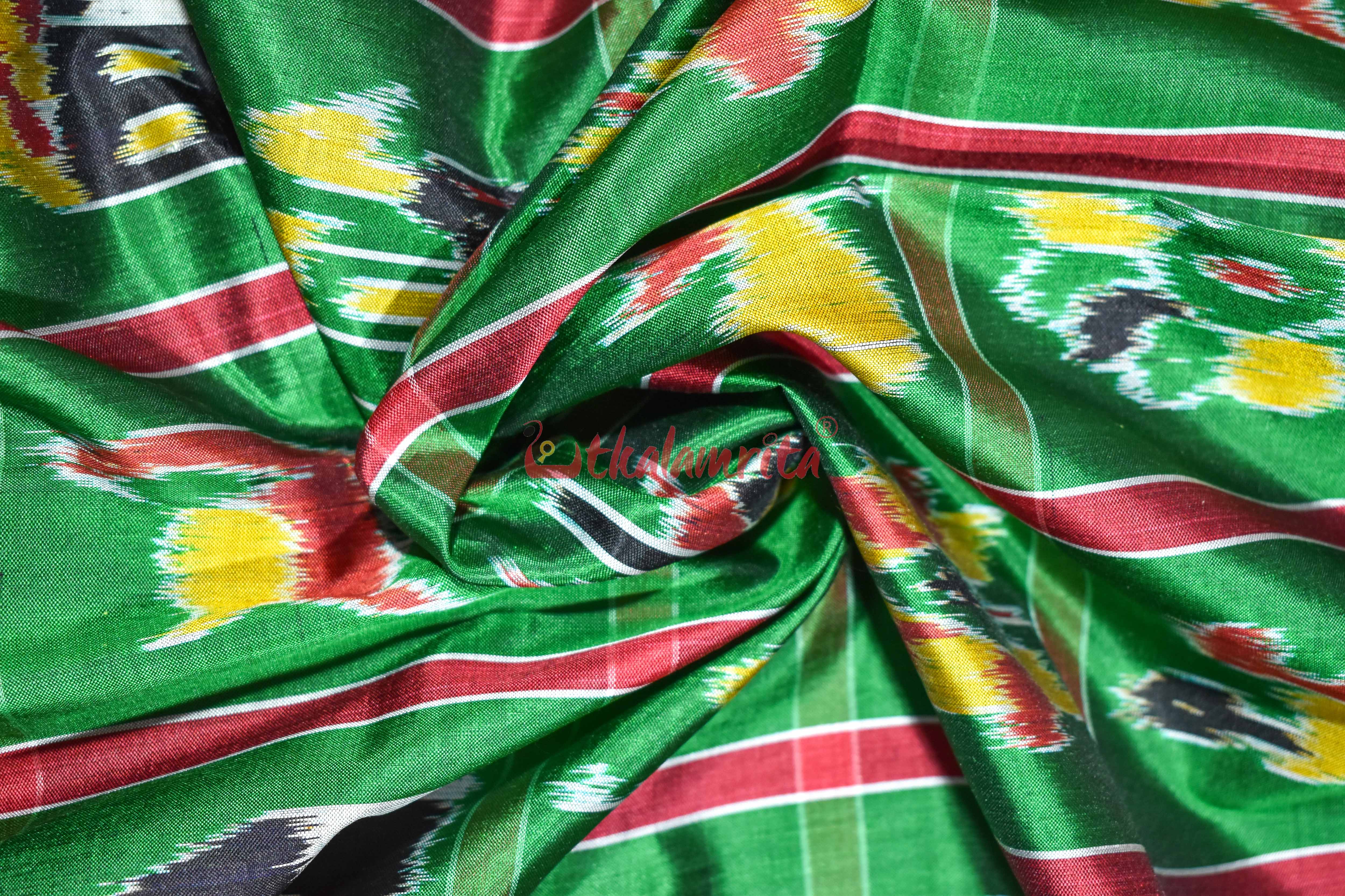 Green Red Nabarangi Silk