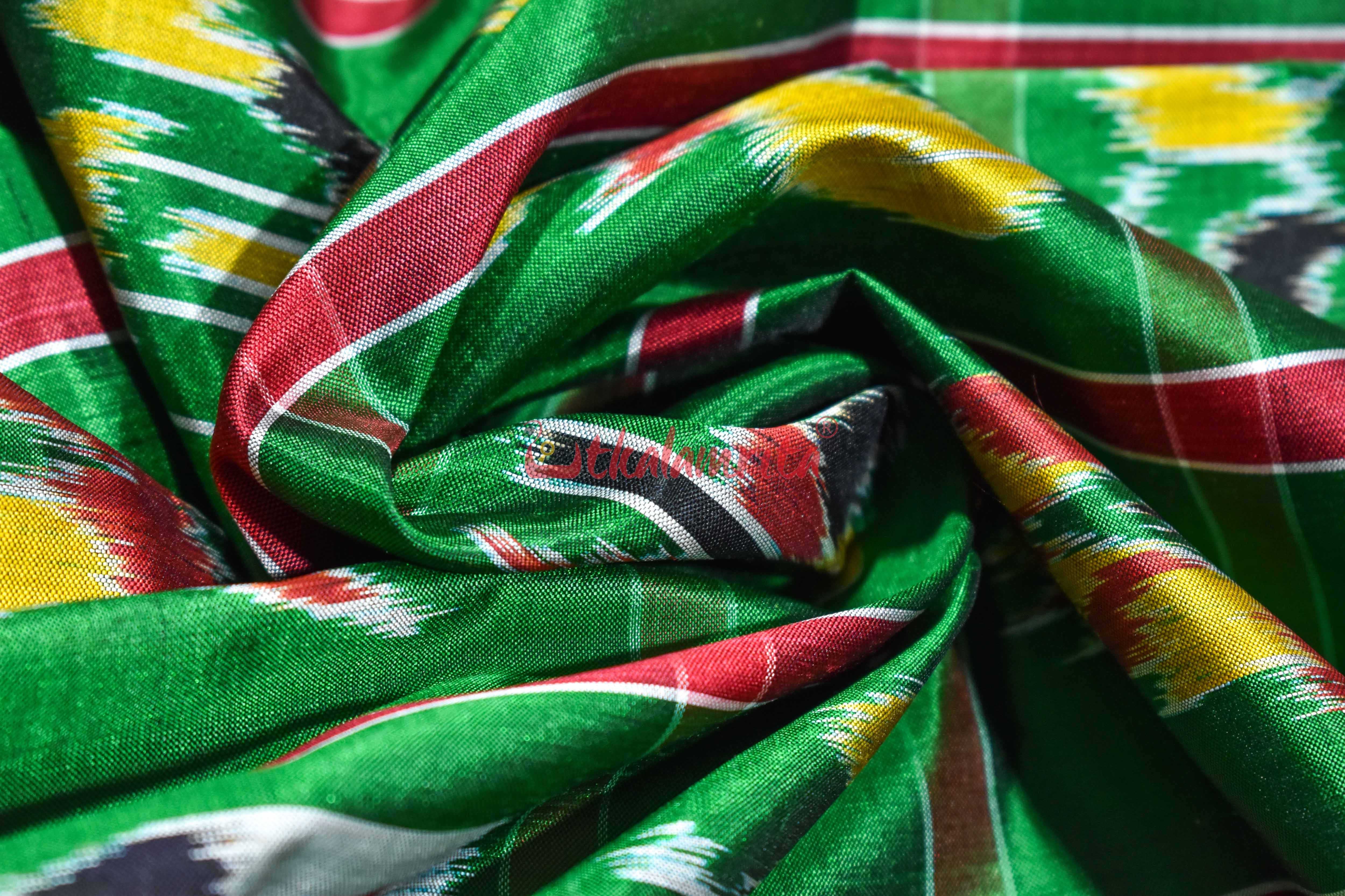 Green Red Nabarangi Silk