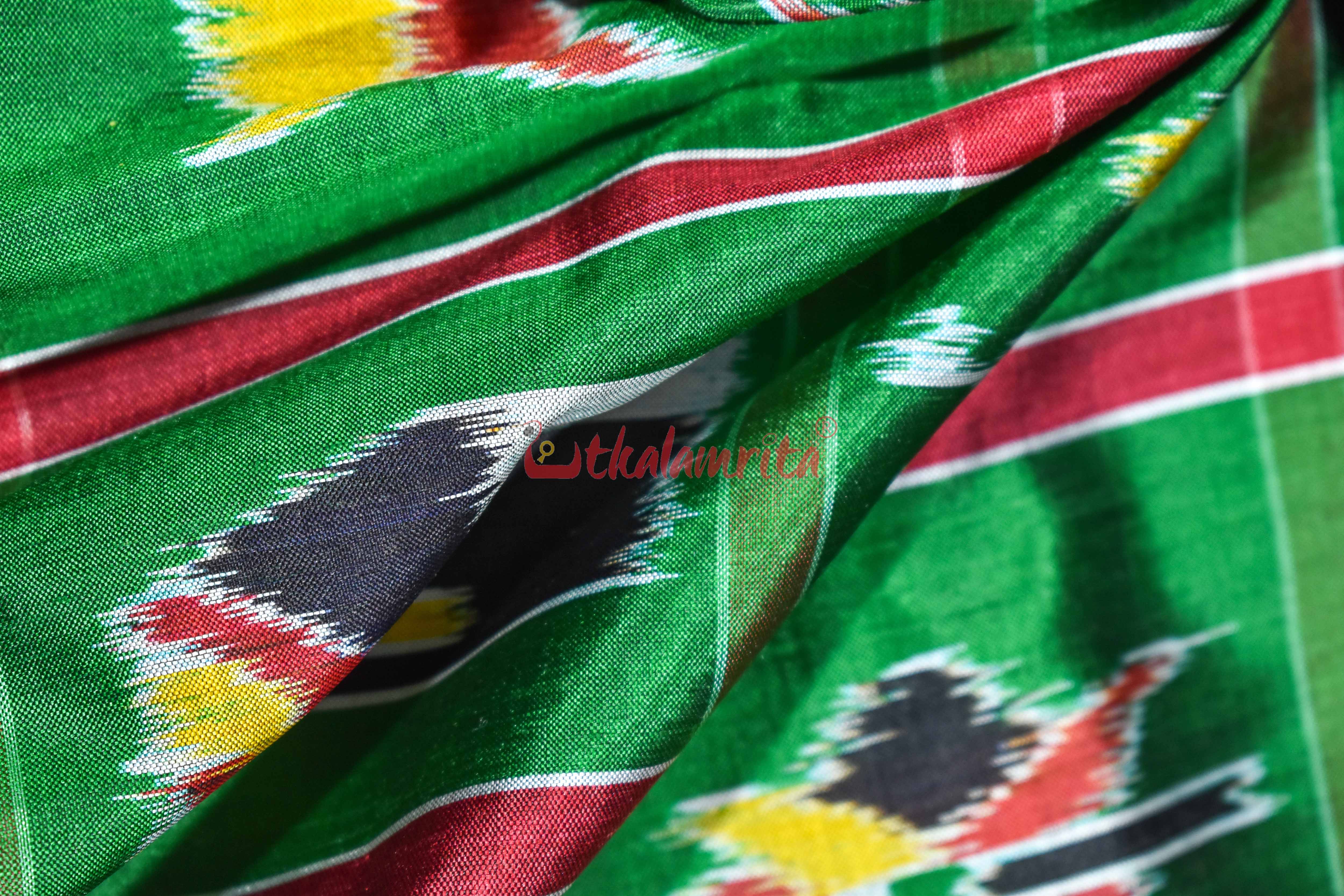 Green Red Nabarangi Silk