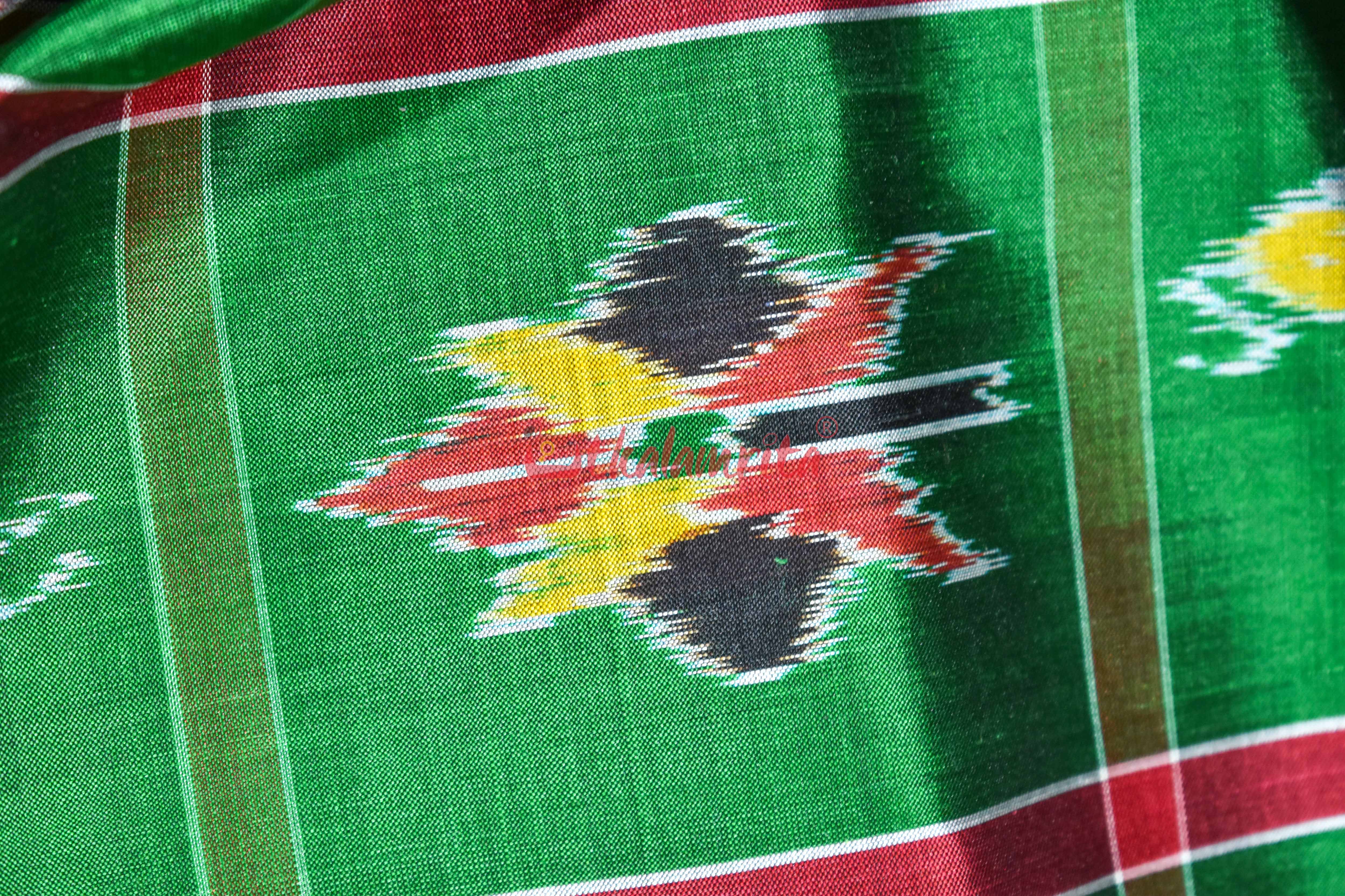 Green Red Nabarangi Silk