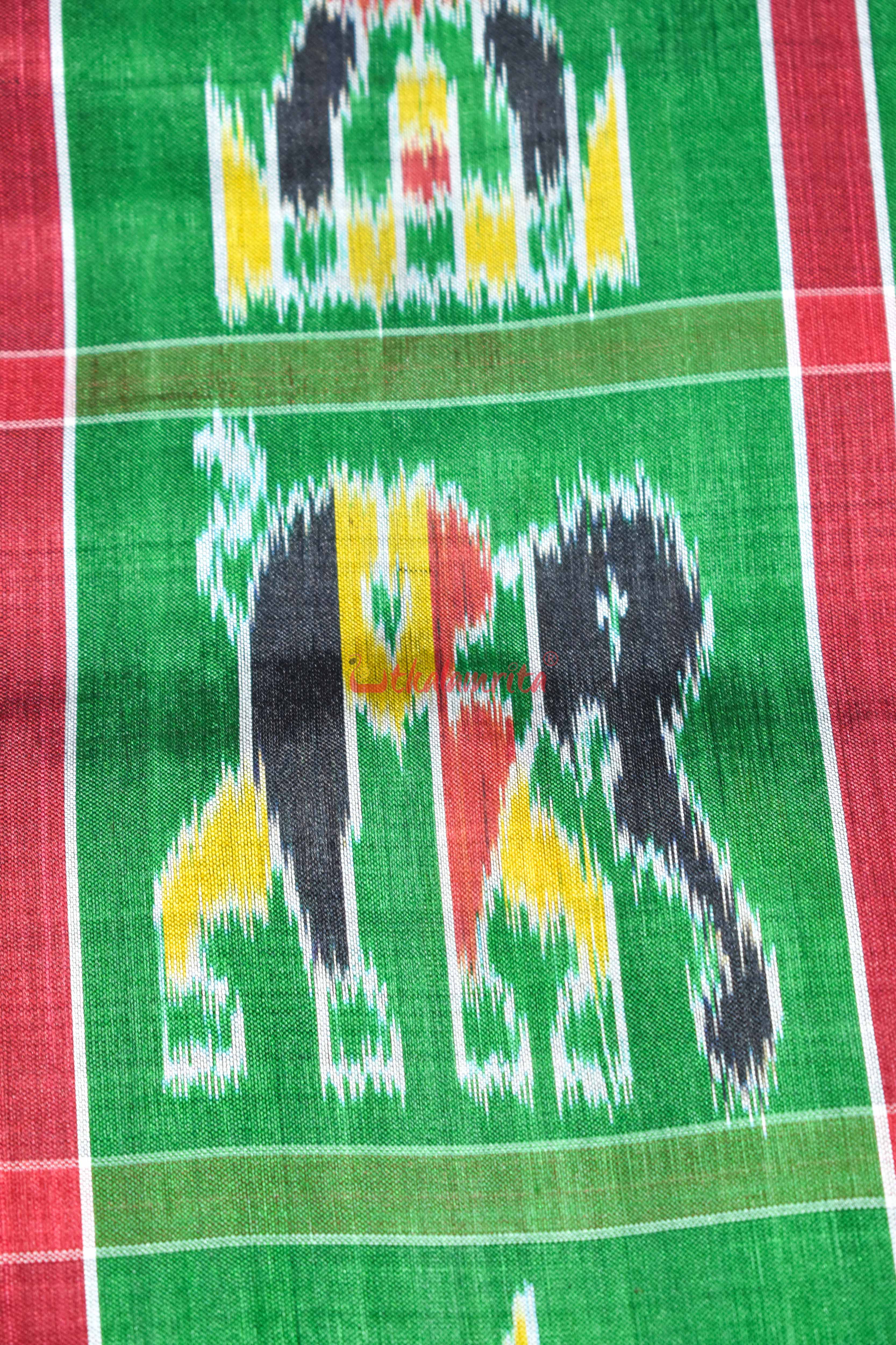Green Red Nabarangi Silk