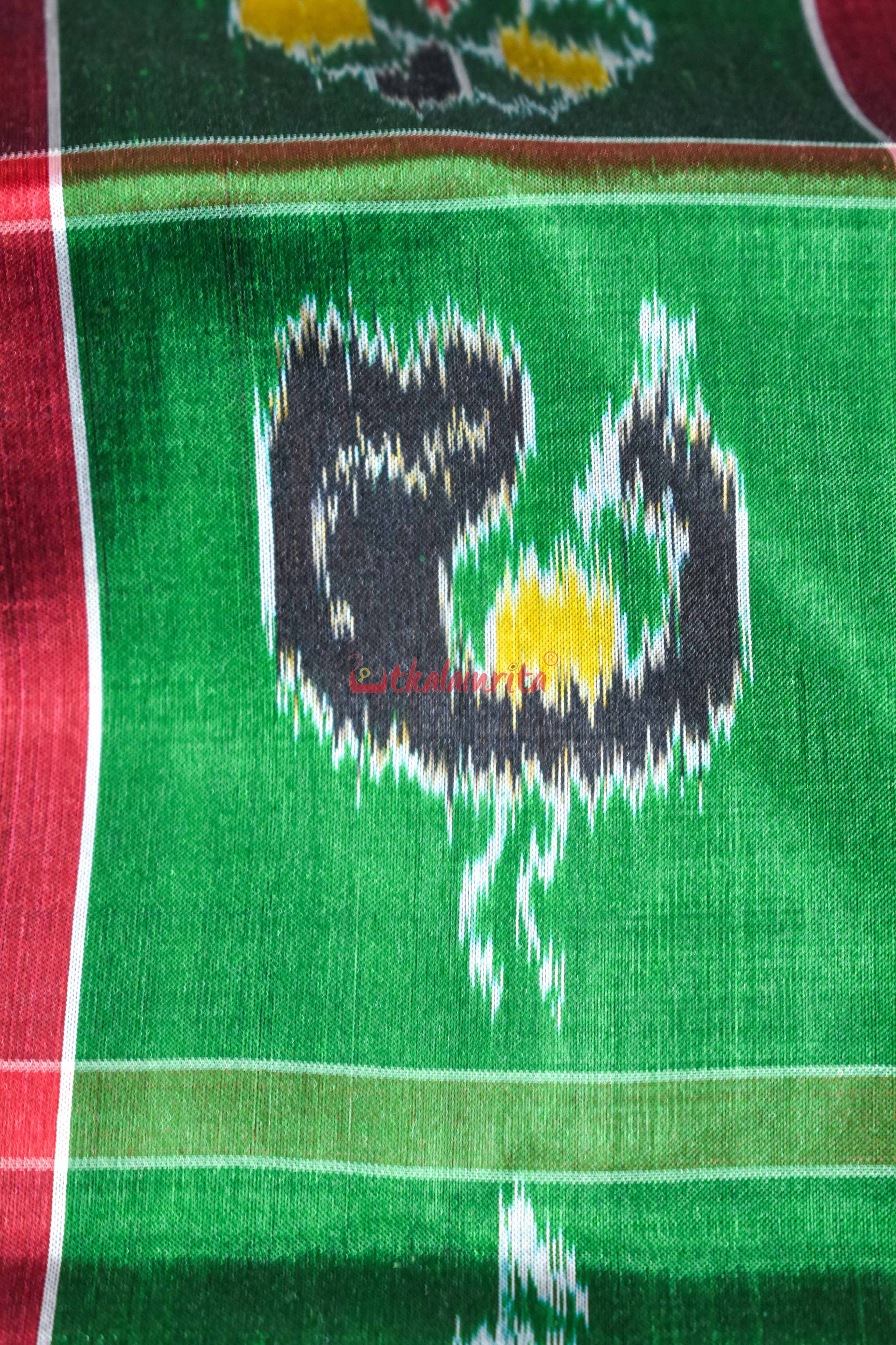 Green Red Nabarangi Silk