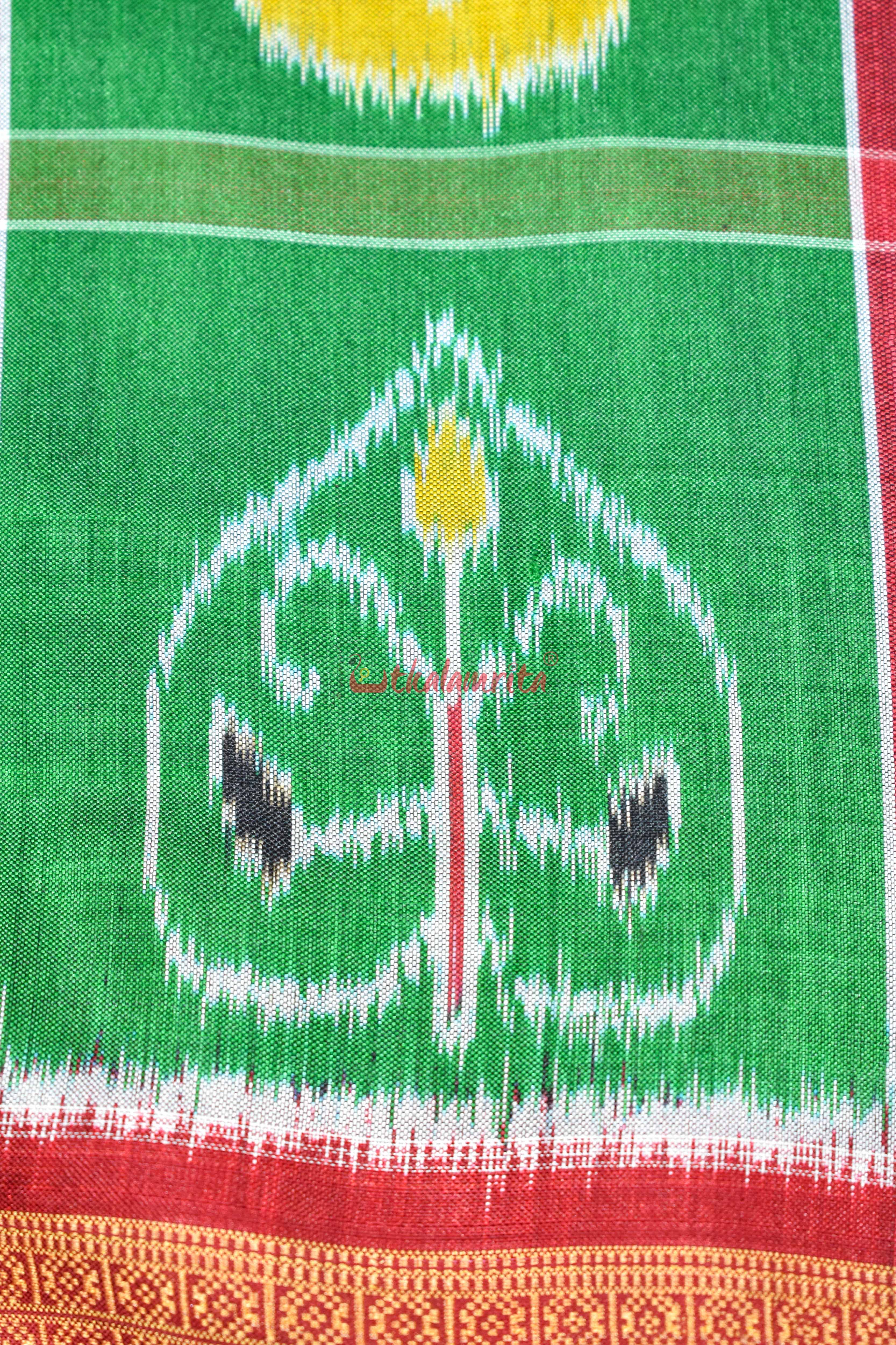 Green Red Nabarangi Silk